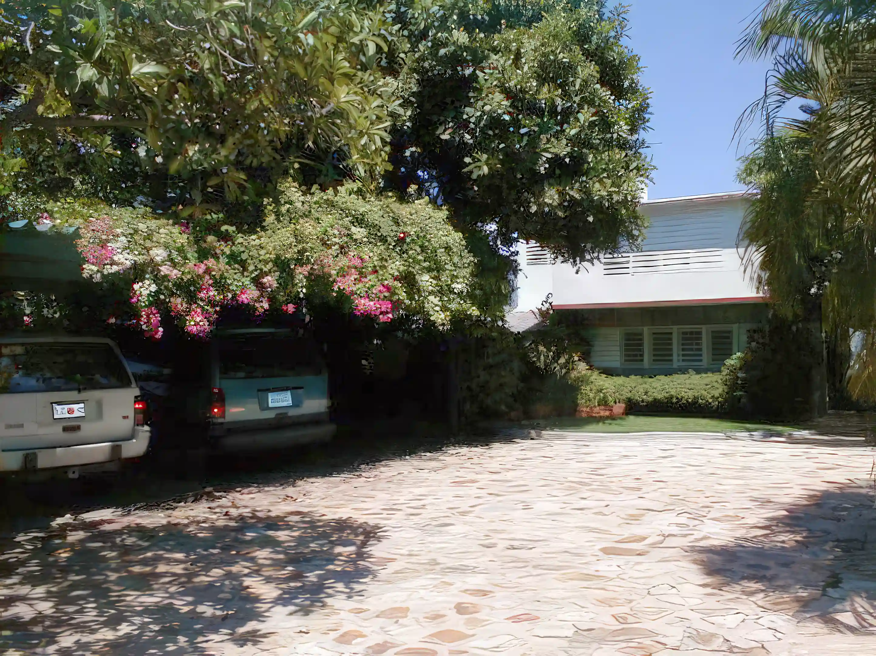 covered parking and rear of house
