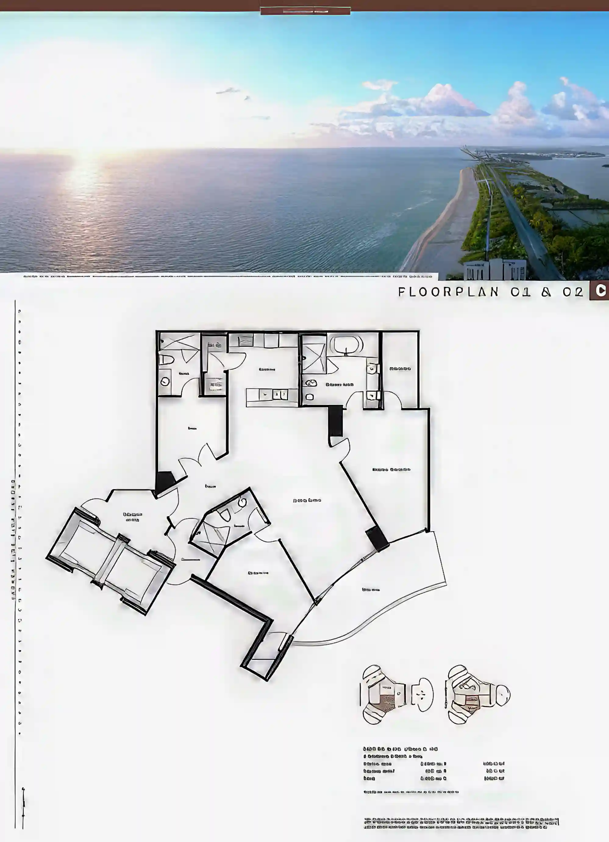 Views and Floor Plan C 2Bd + Den & 3Bh