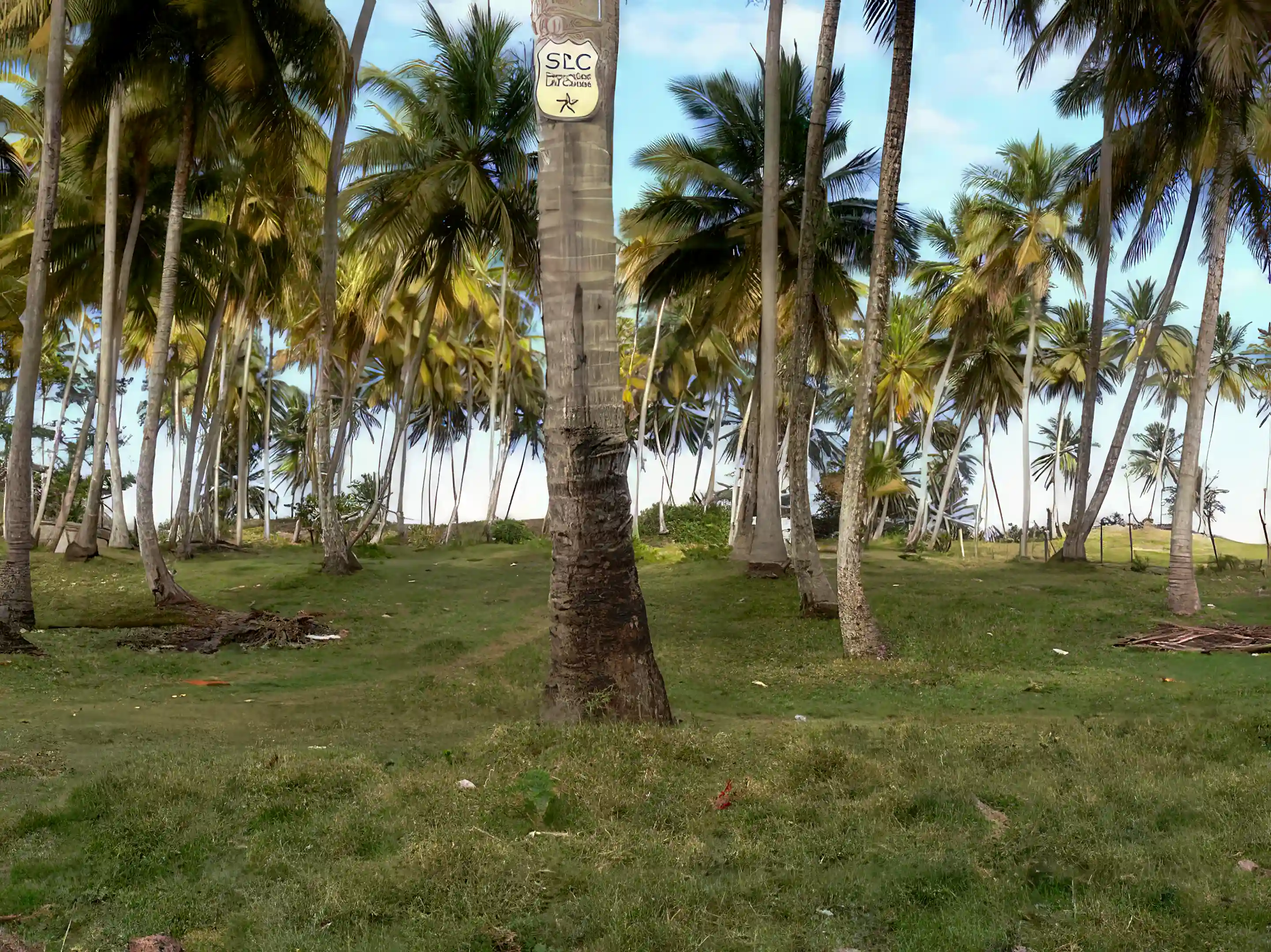 Another view of lot taken from road side-sign indicates neighborhood...