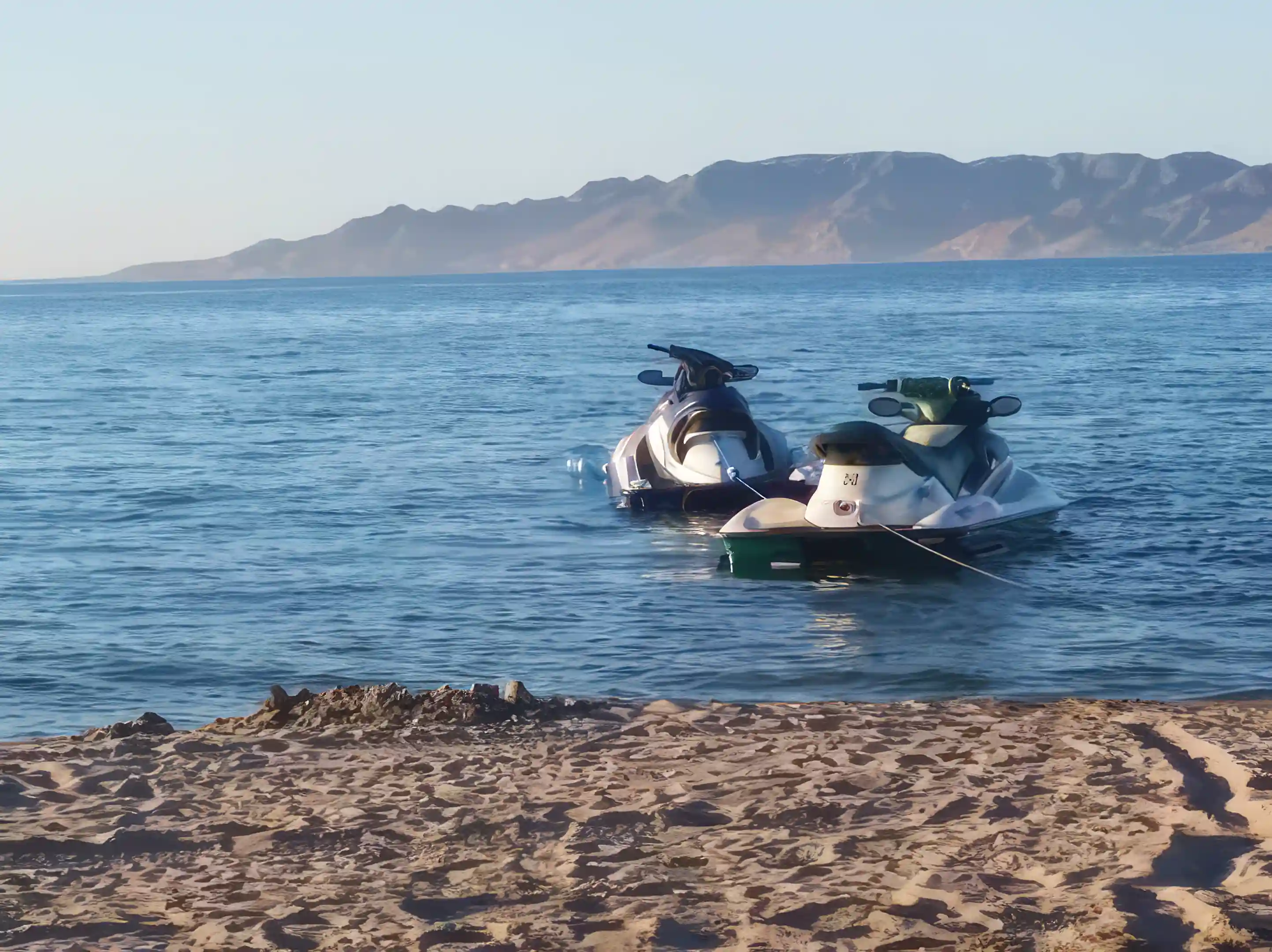 seadoos on anchor waiting for fun and adventure