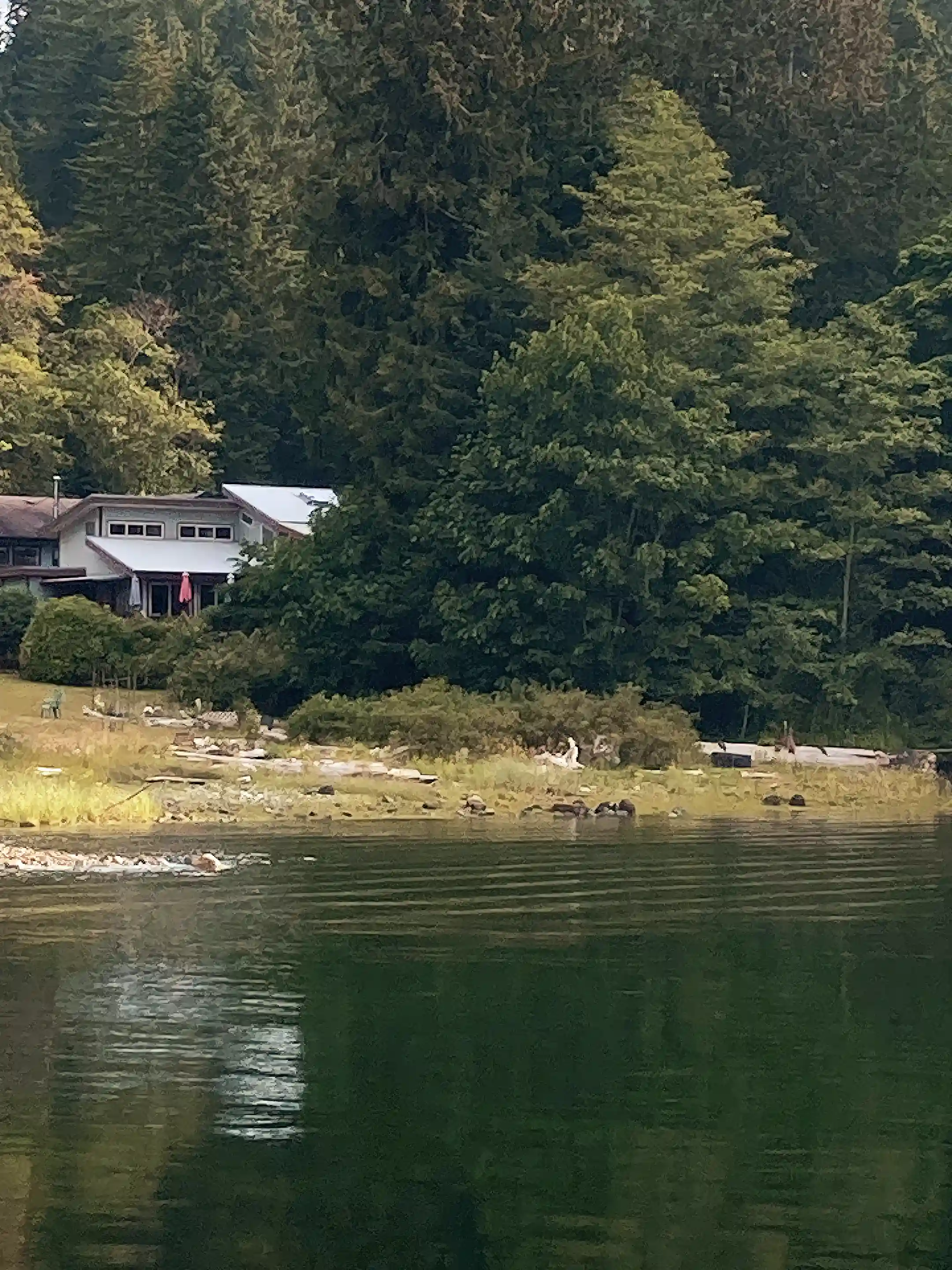 Looking at the house from the water.
