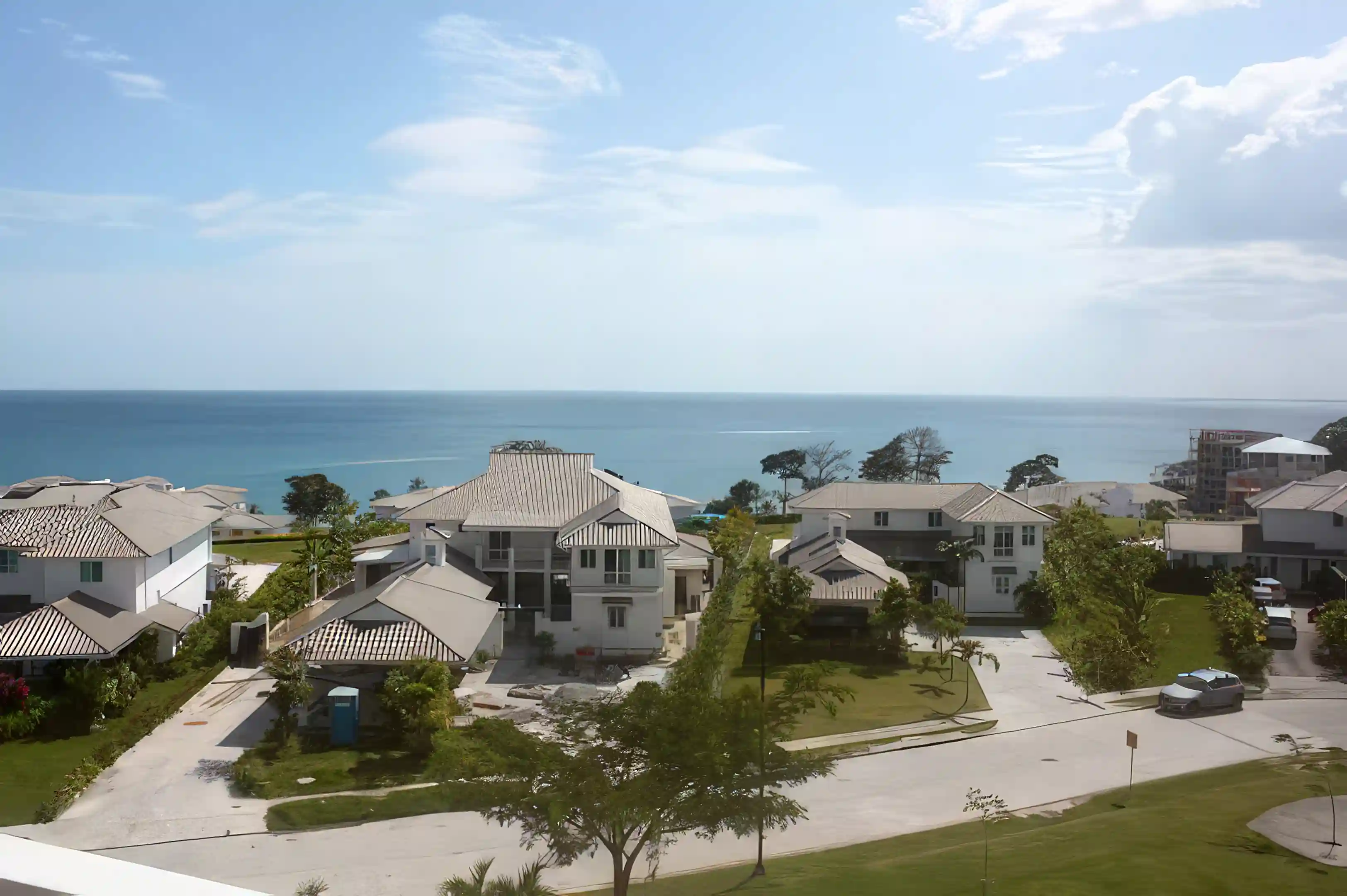 View of Pacific Ocean from verandah.