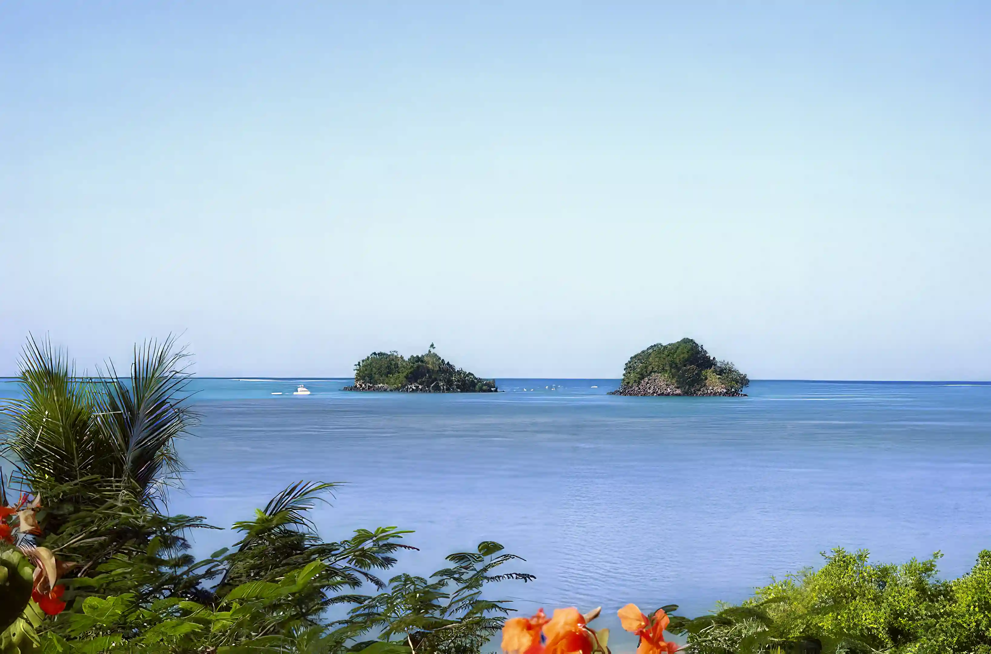 The view from the oceanfront restaurant