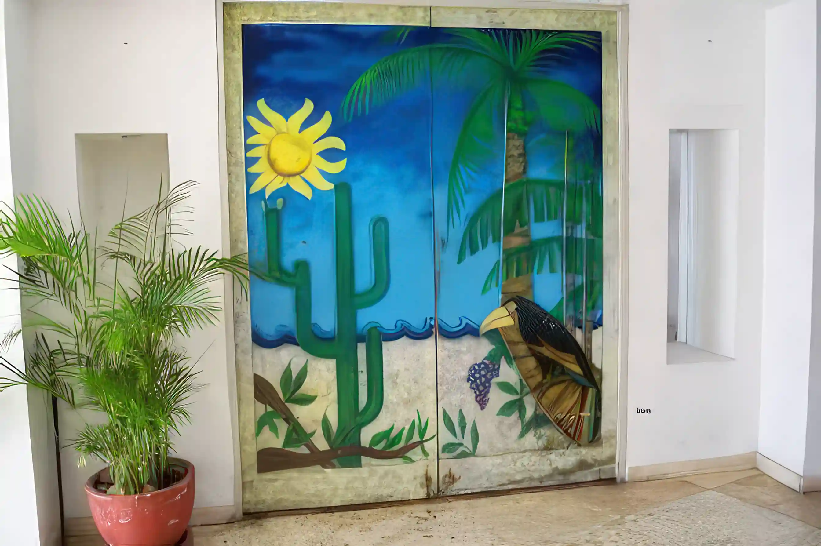 14. Mexican restaurant door artwork
