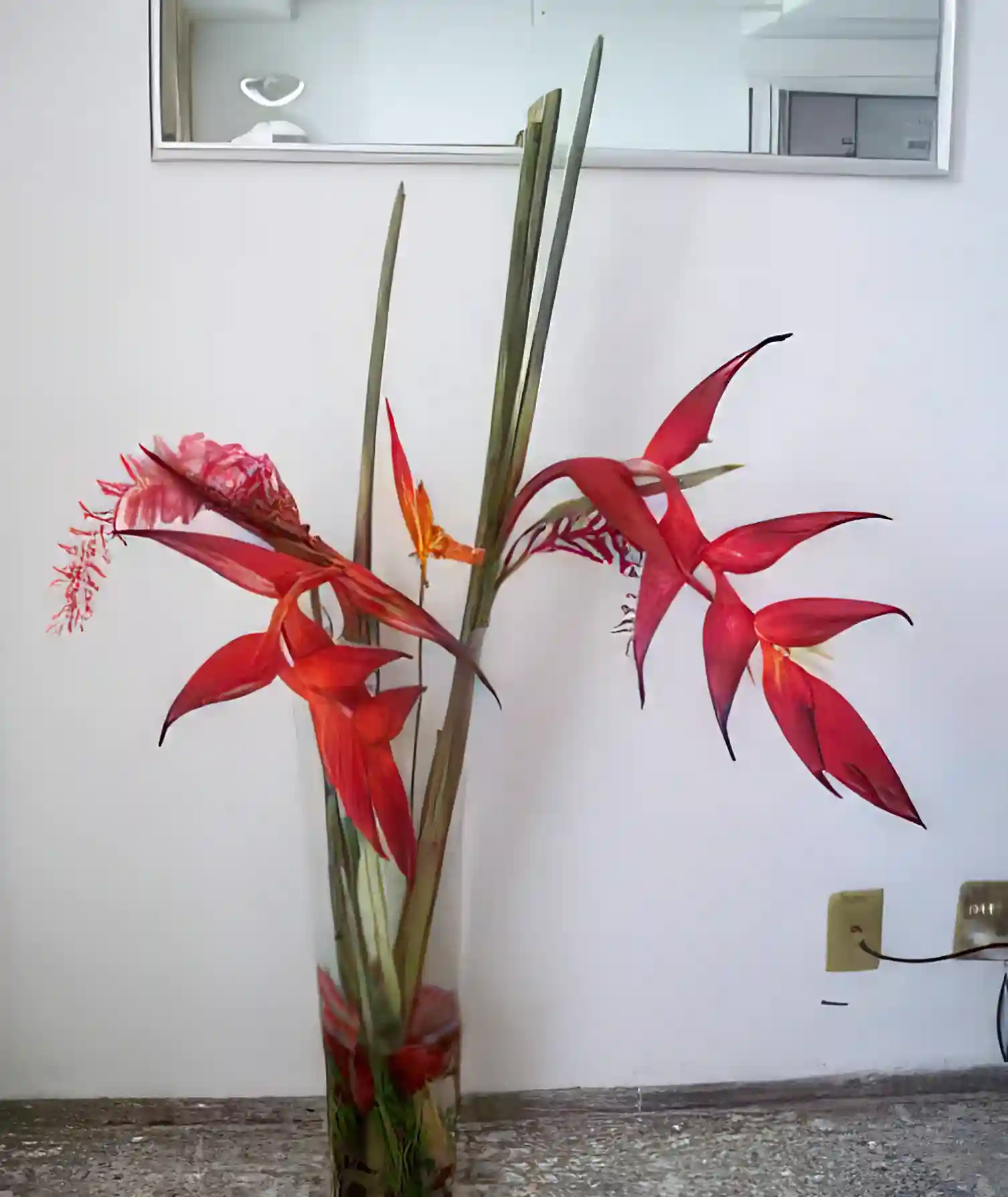 10. Tropical Heliconia arrangement can be purchased from the market.