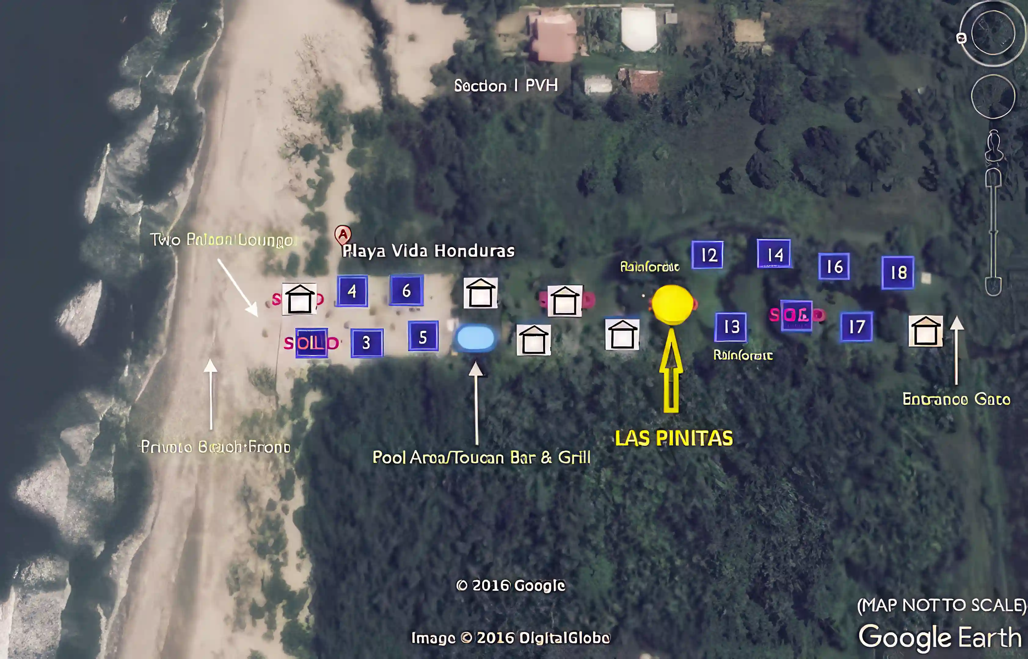 Las Pinitas location and existing houses