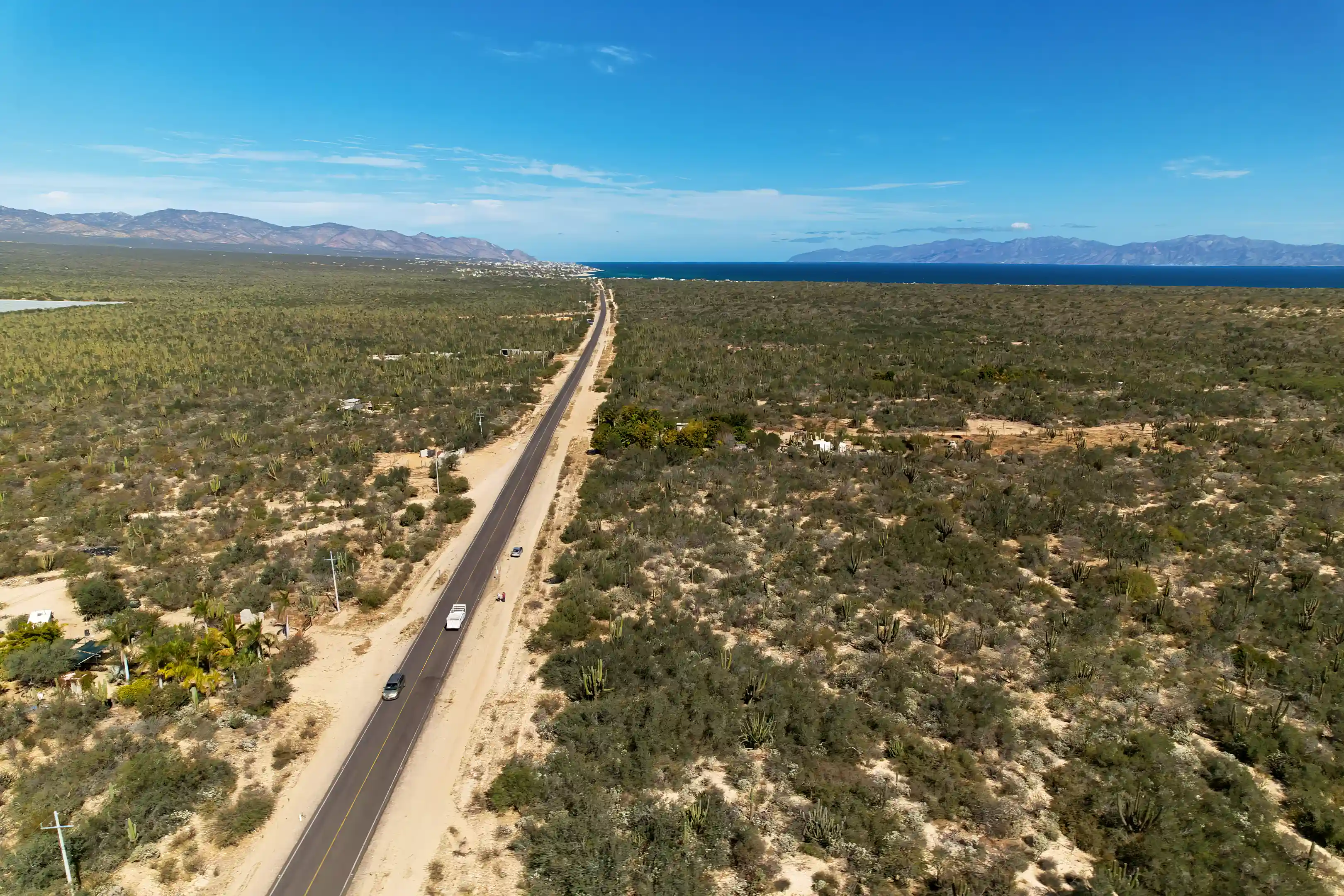 Water and CFE electricity on highway easement