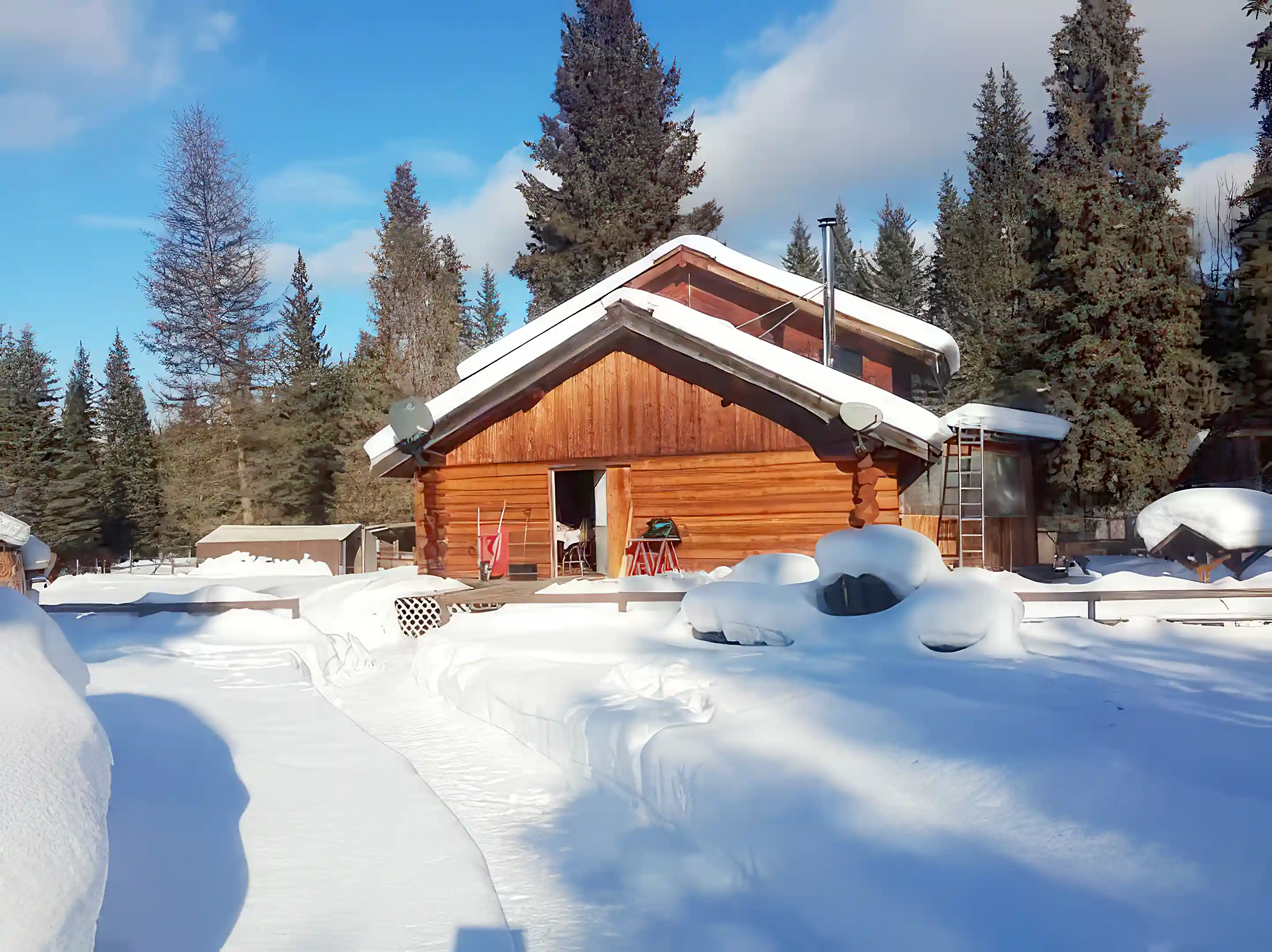 Off Grid Isolated Log Home for Sale in 2240 Bradley Creek Rd, Forest