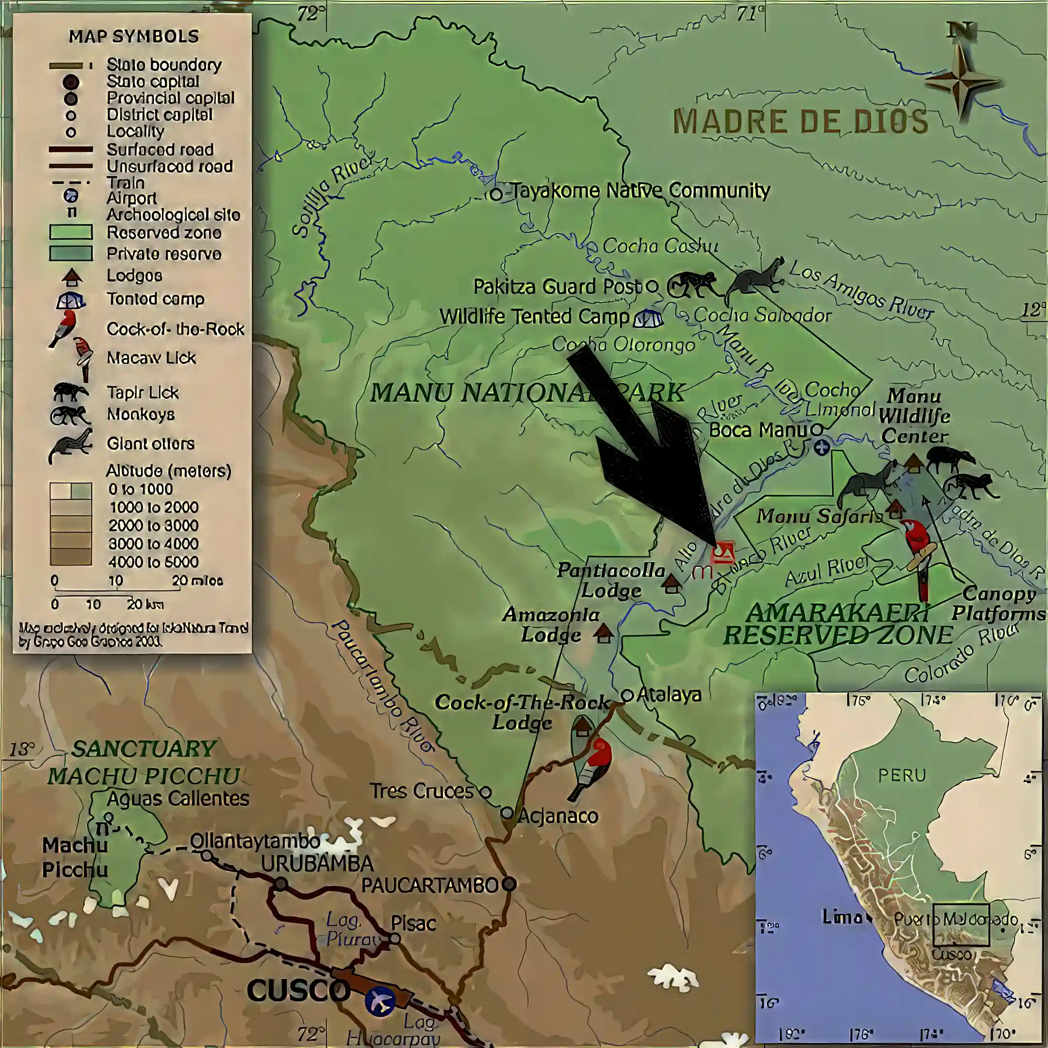 Tourist map of Many region. Look the proximity of the...
