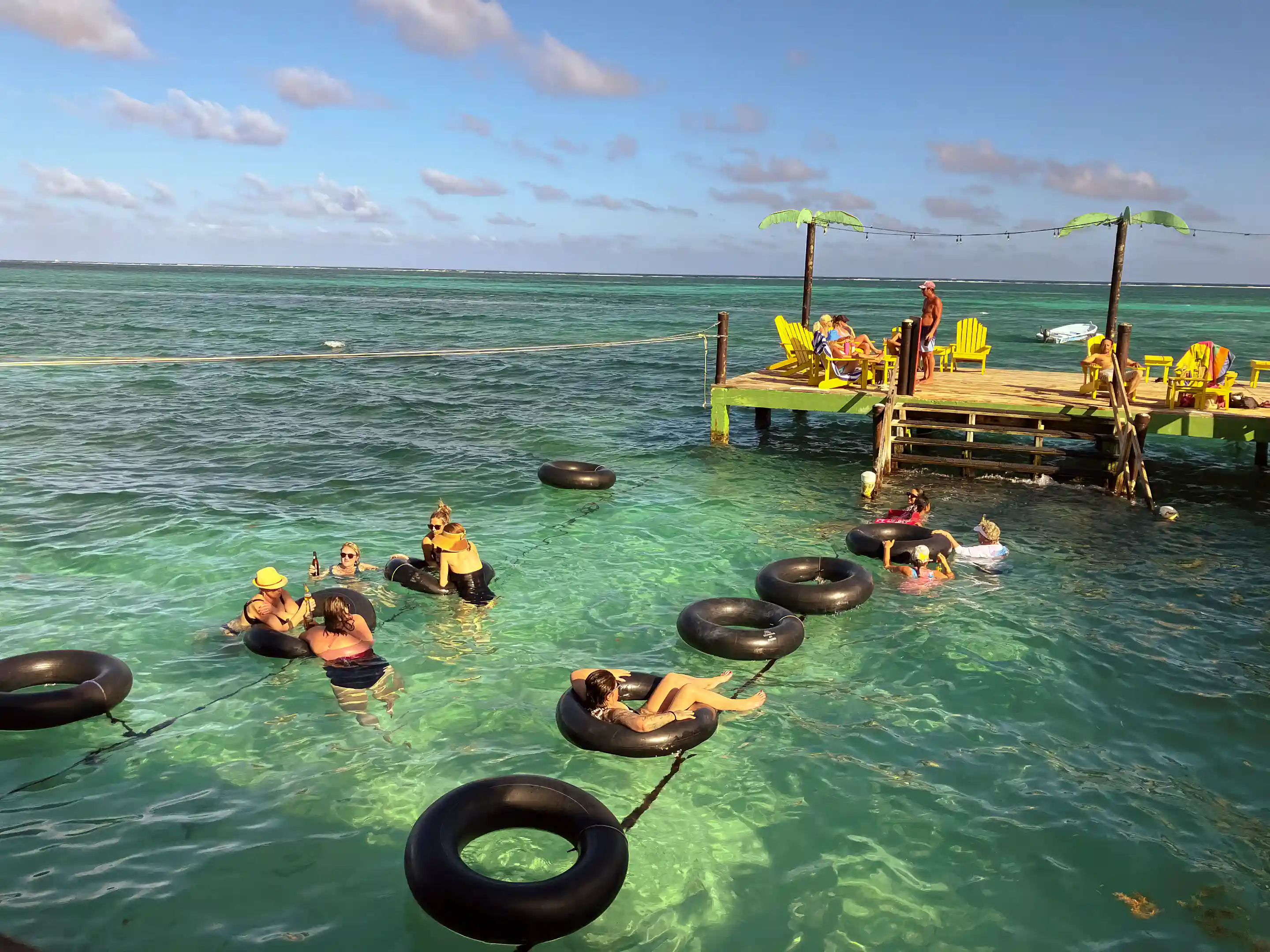 Customers enjoy floating in our tubes in our "swim zone"