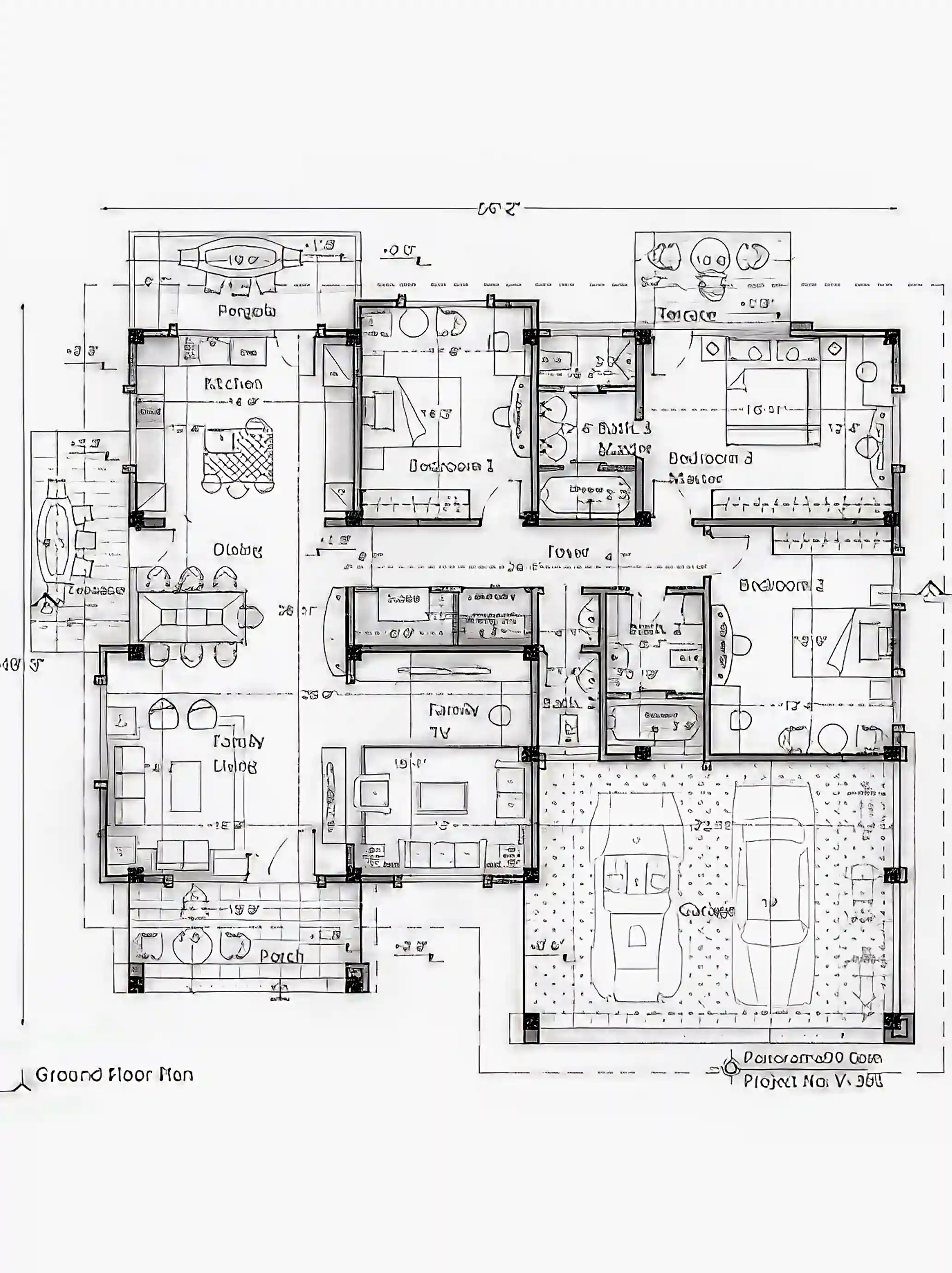 V-421 Modern style two floor house plan, deluxe architecture drawings...