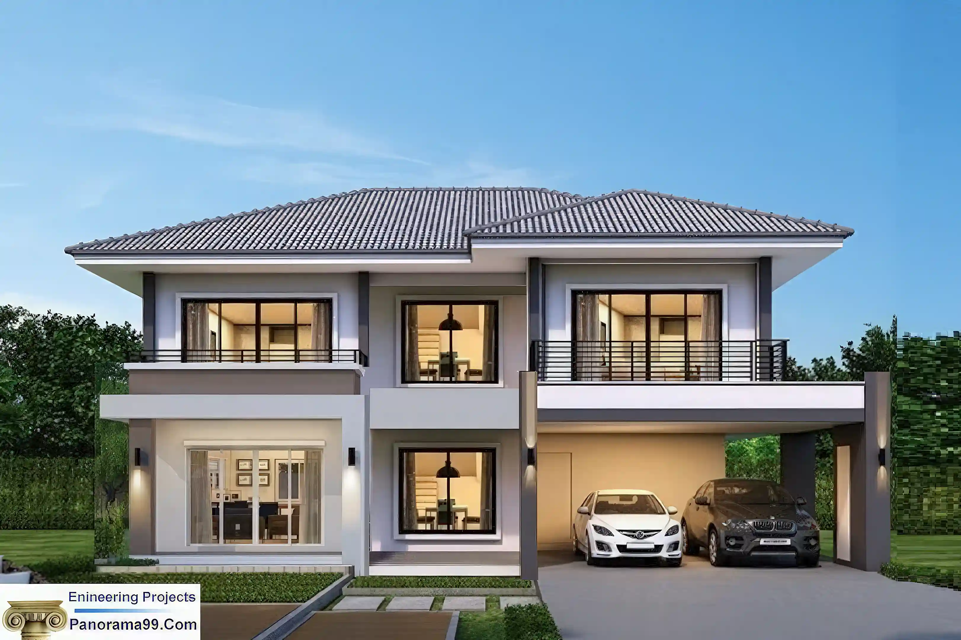 Modern House Plan, luxury Duplex & Bungalow villa, with 2...