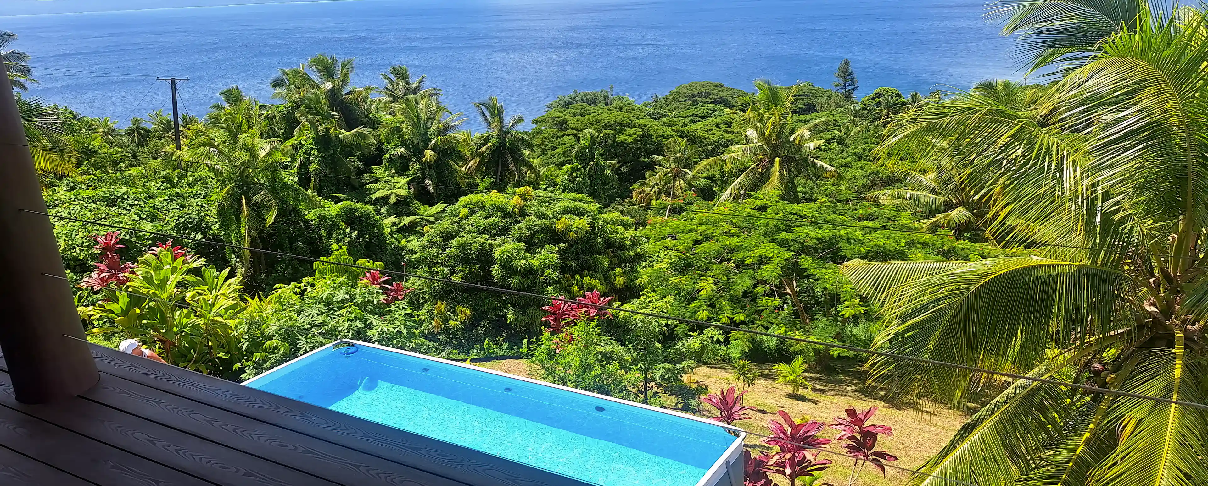 View on pool and garden