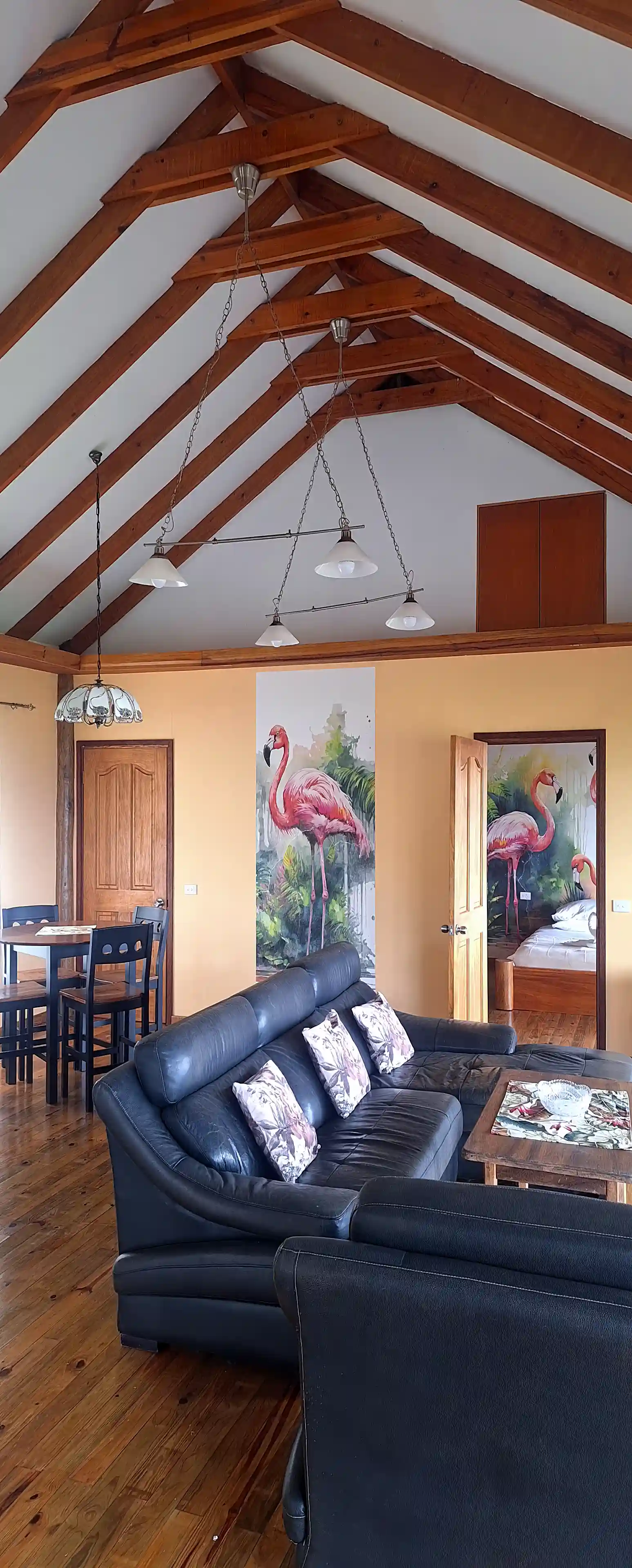 High ceiling in living room
