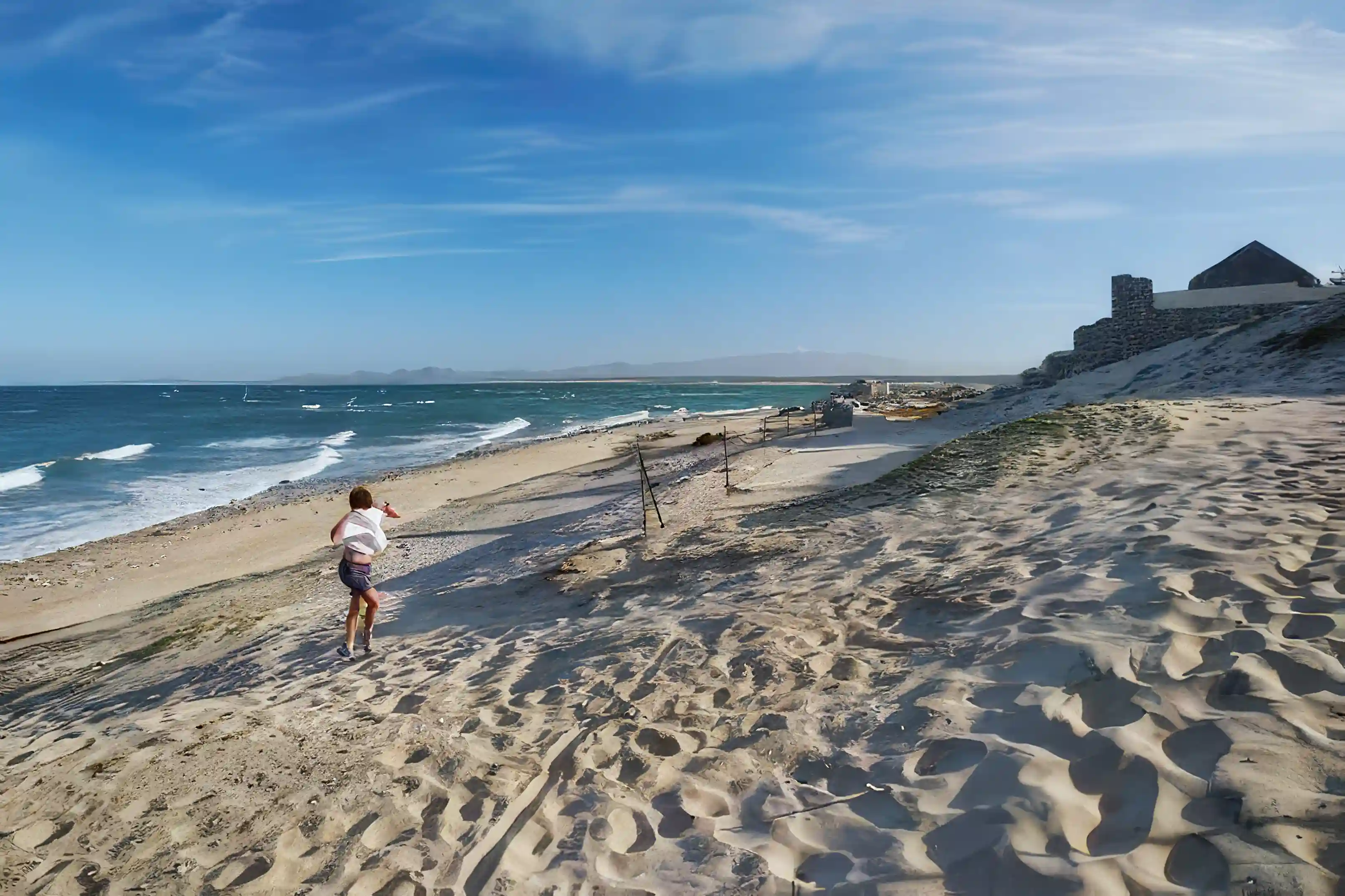 view south at the beachfront