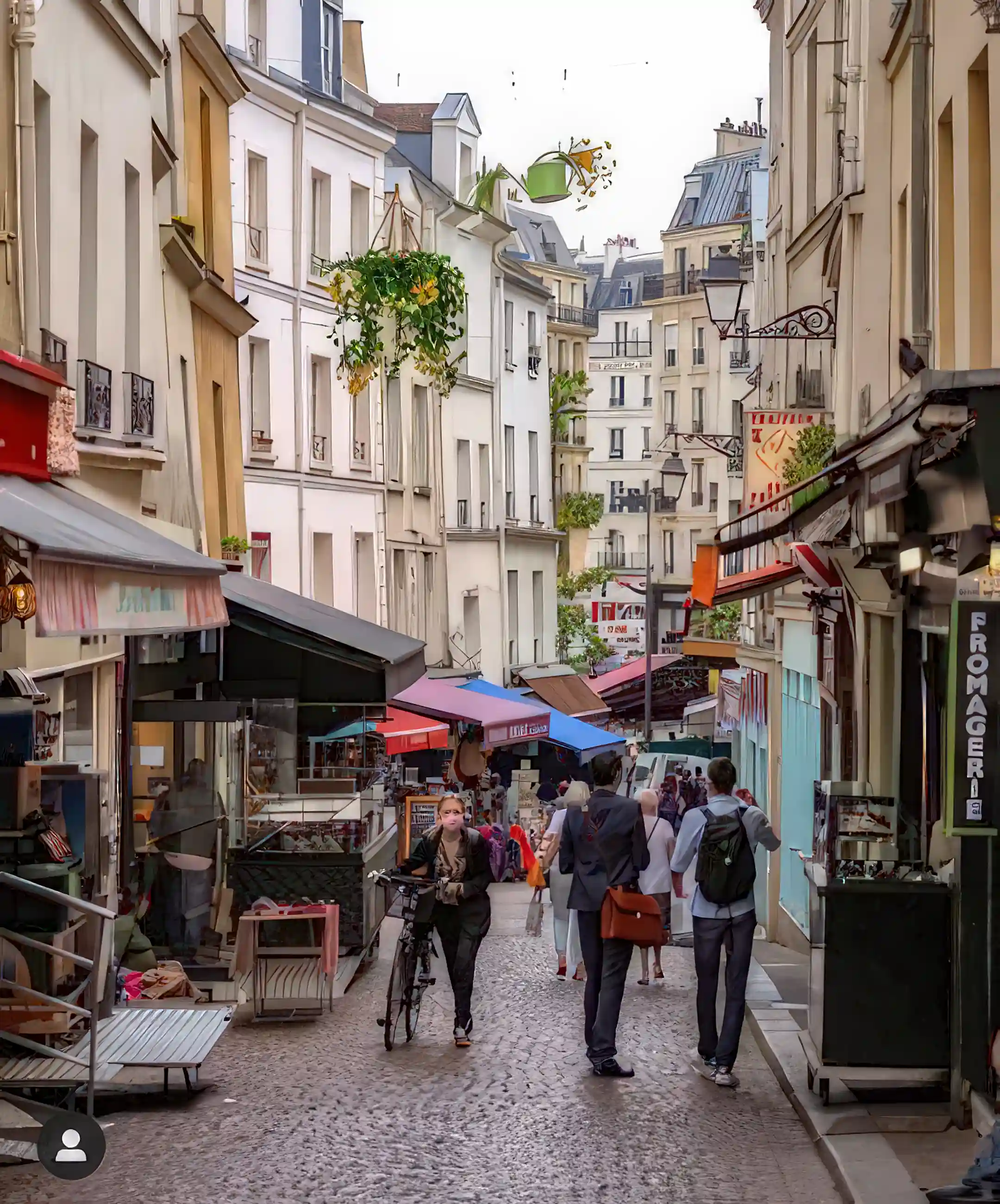 Rue Mouffetard (Famous parisian foodie street) 2 minutes