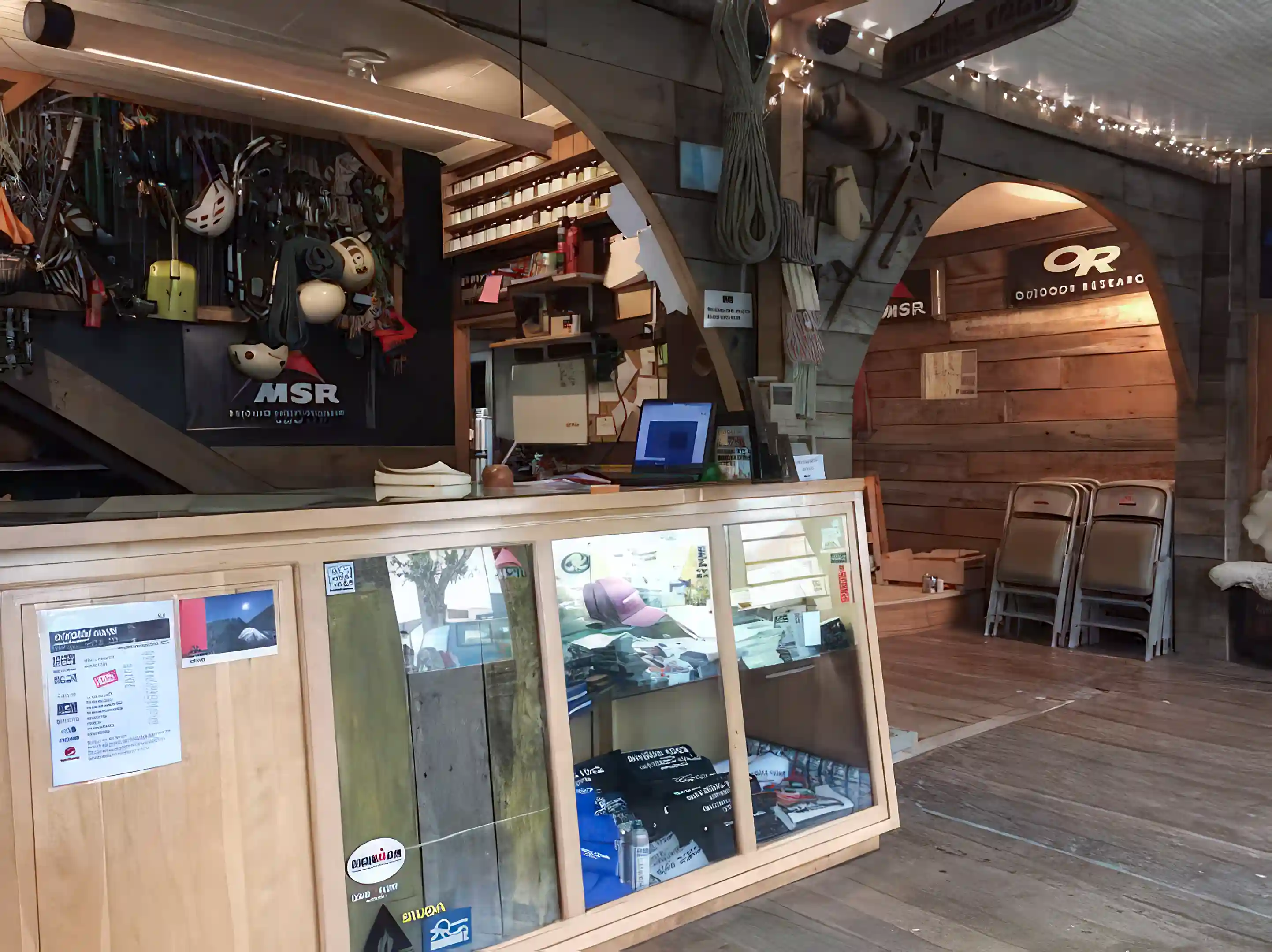 Front doors open into retail and store area.