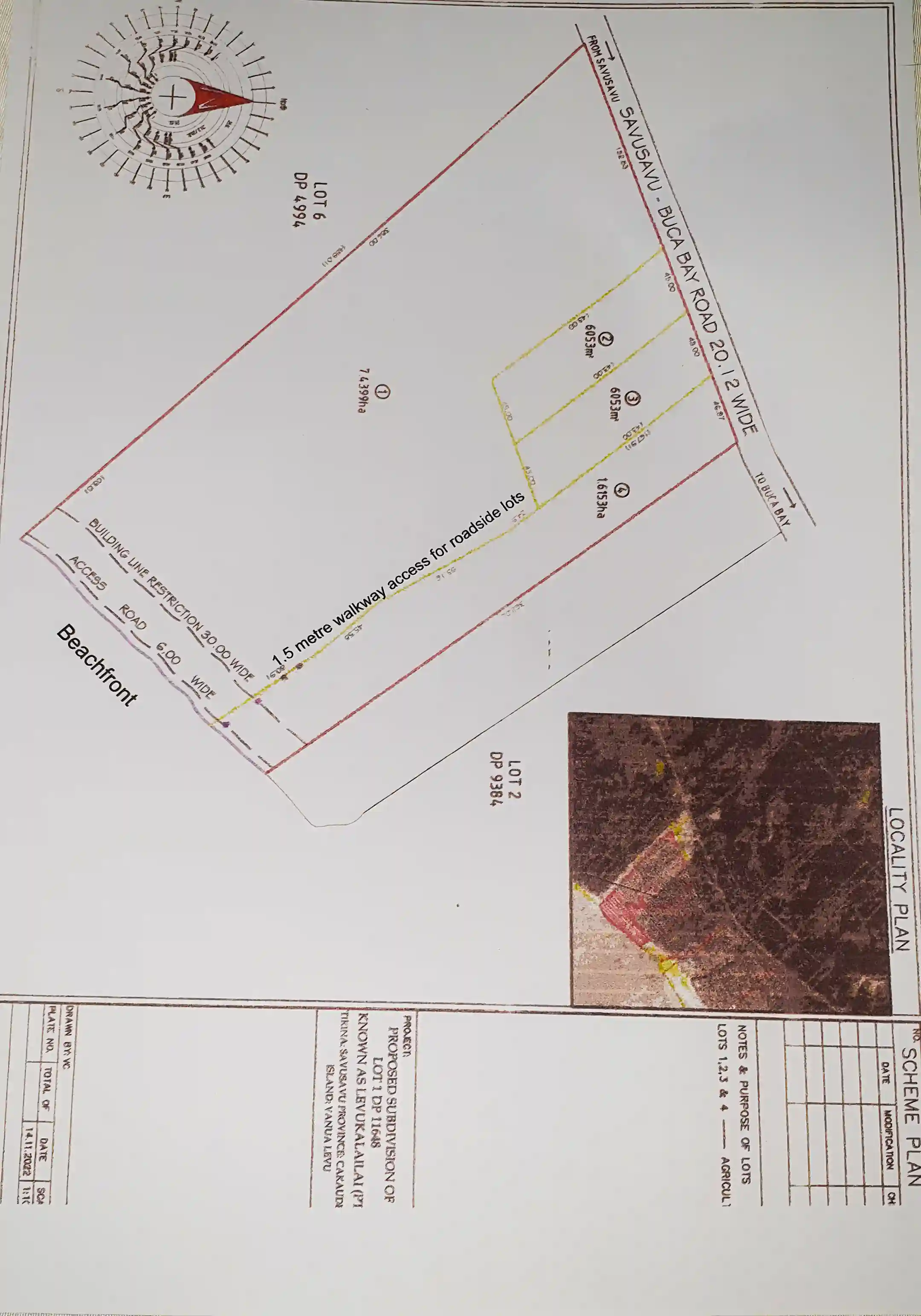 description of lots.