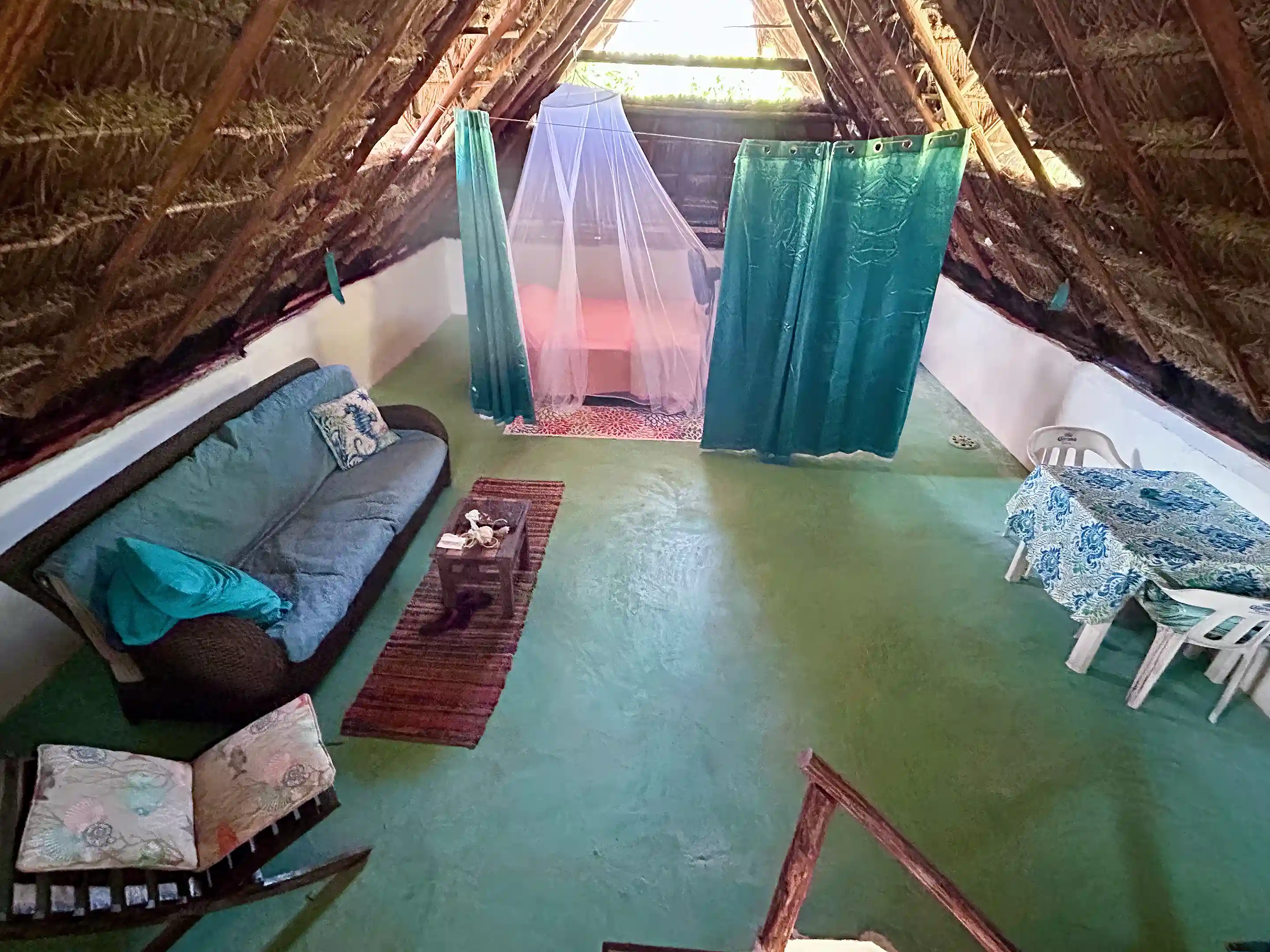 upstairs