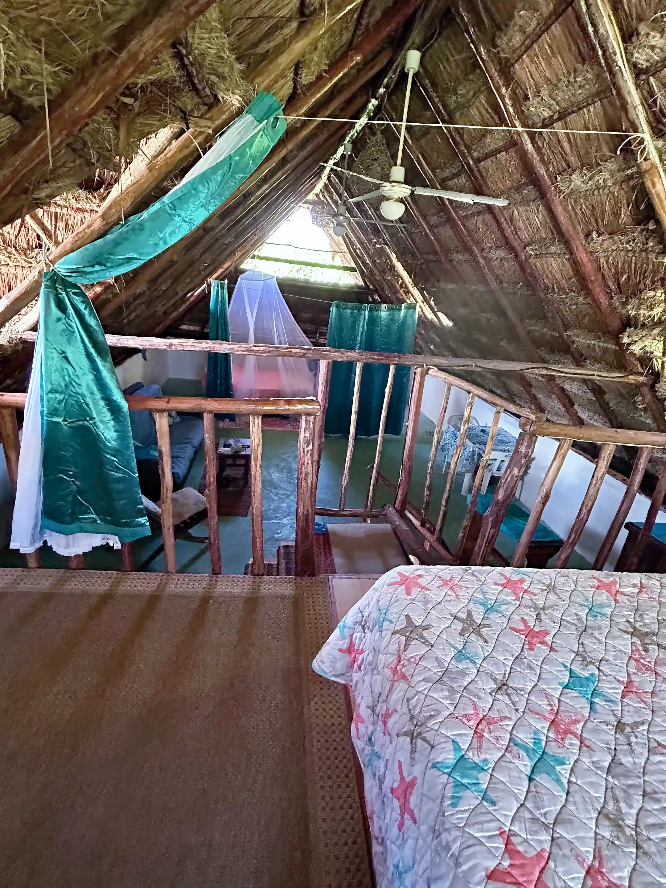taken from upper loft, to the upstair living/sleeping area