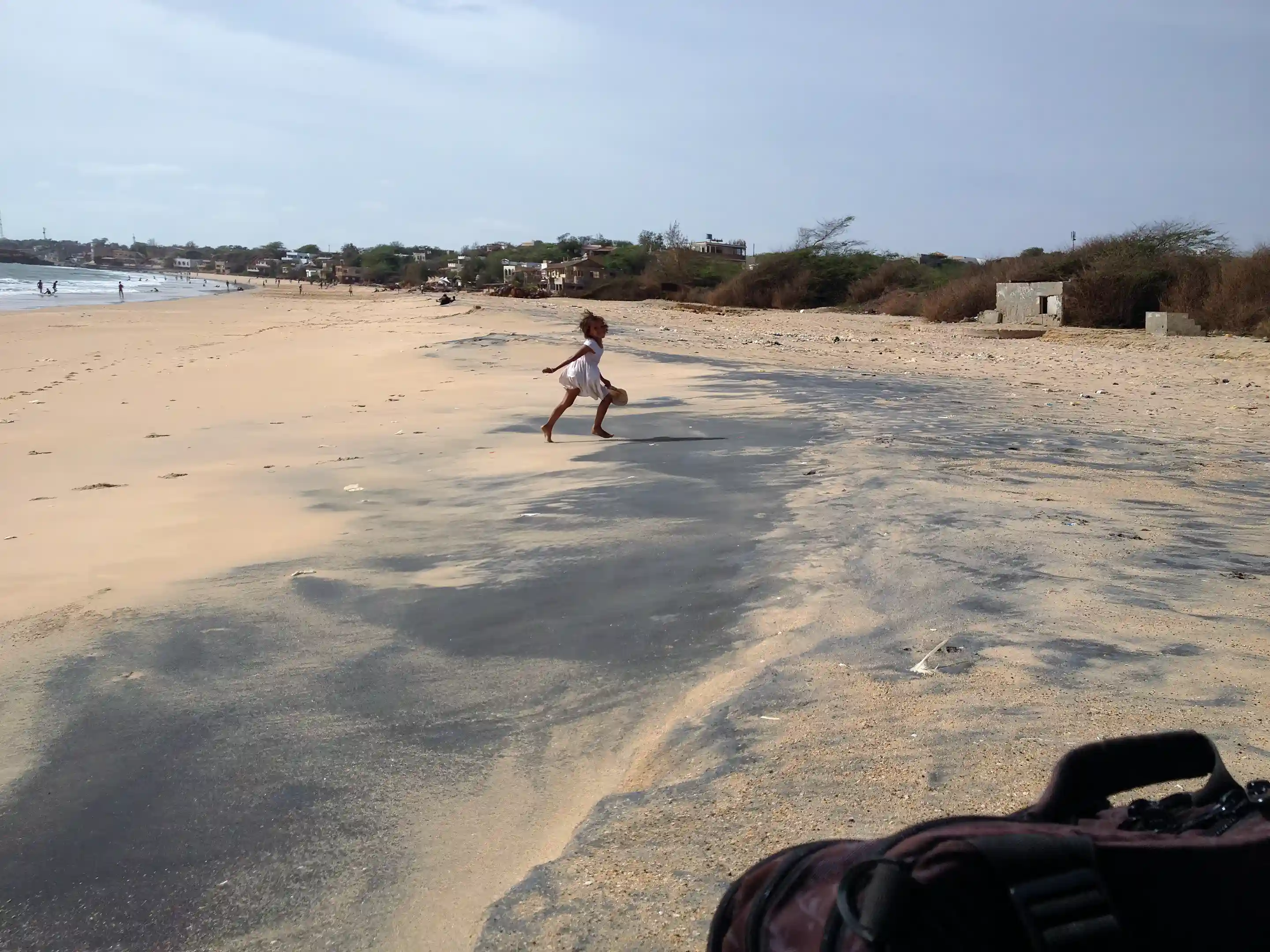 View from beach towards village of Popenguine.