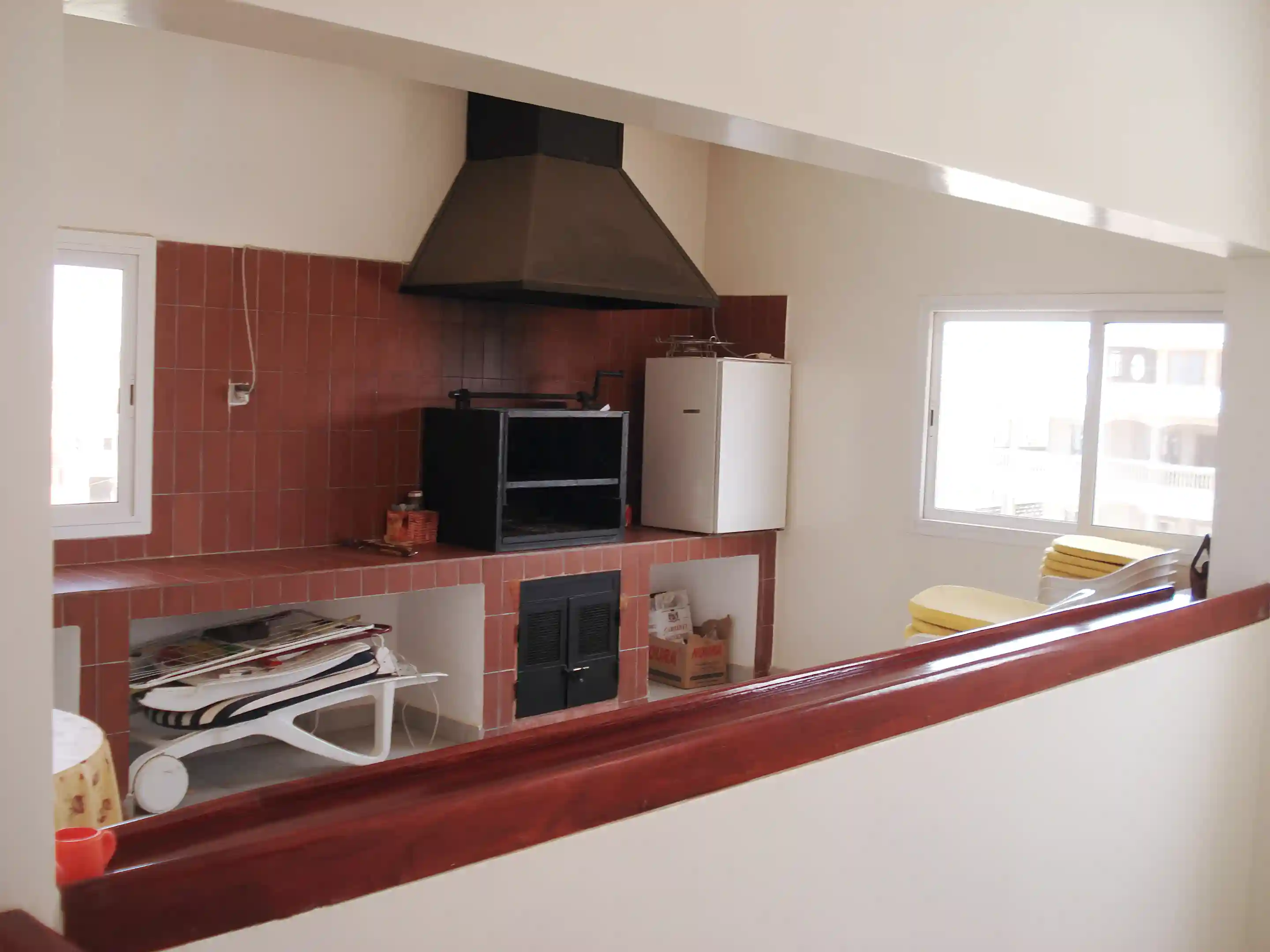 Indoor grill, modeled on South American outdoor grills.