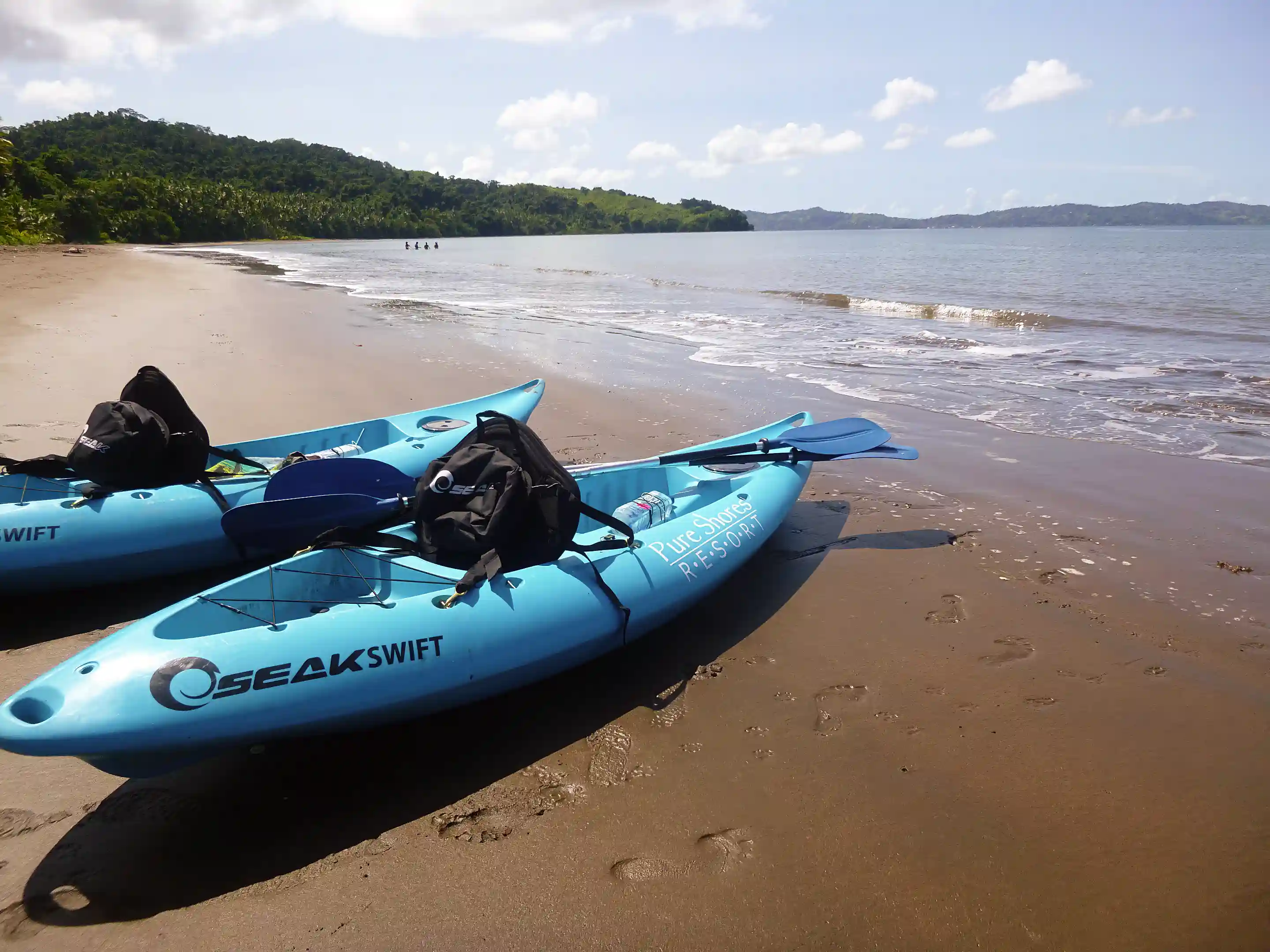 Take a kayak out to explore the nearby reefs or...