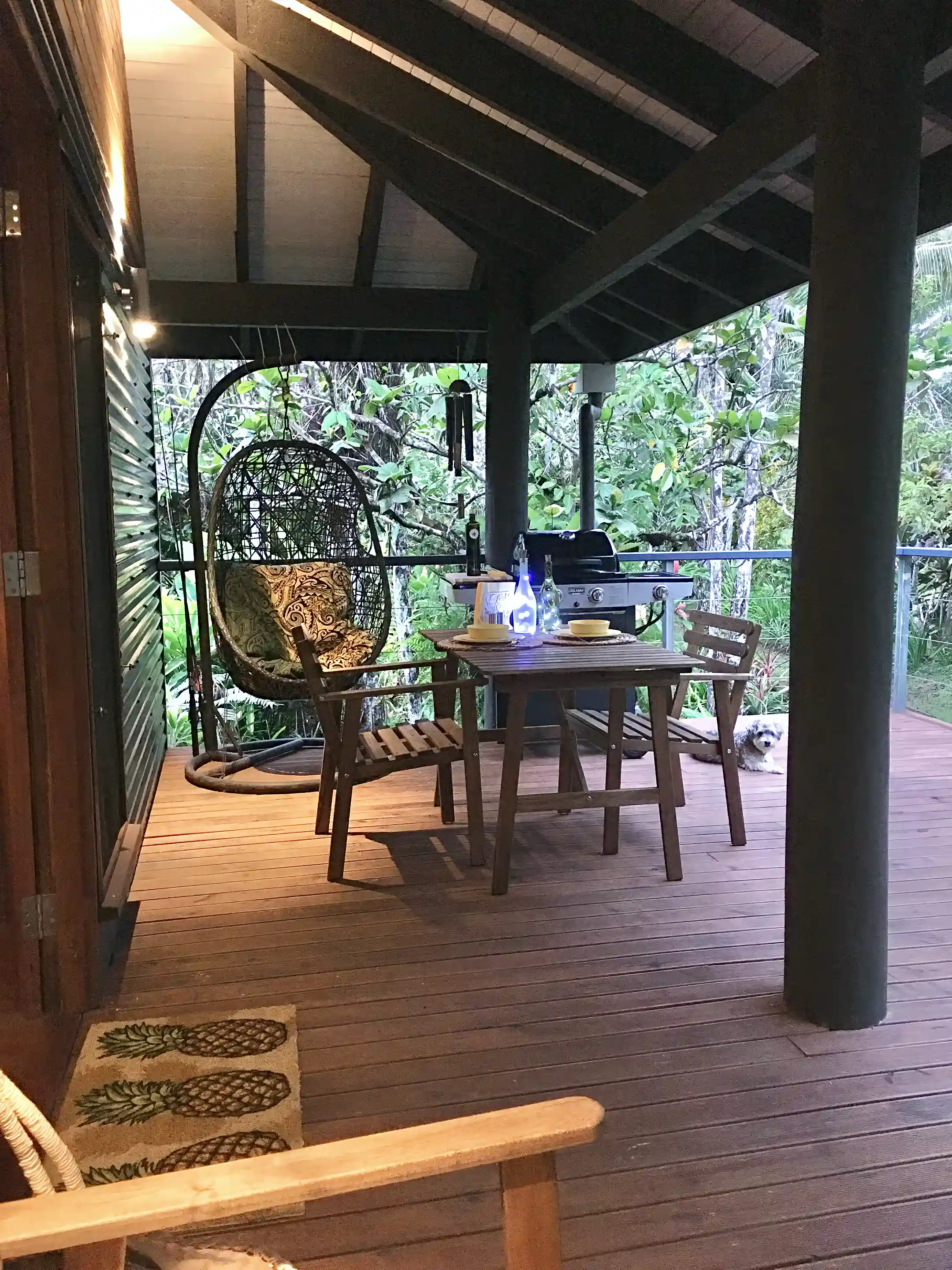 Spacious private deck for dining and relaxing