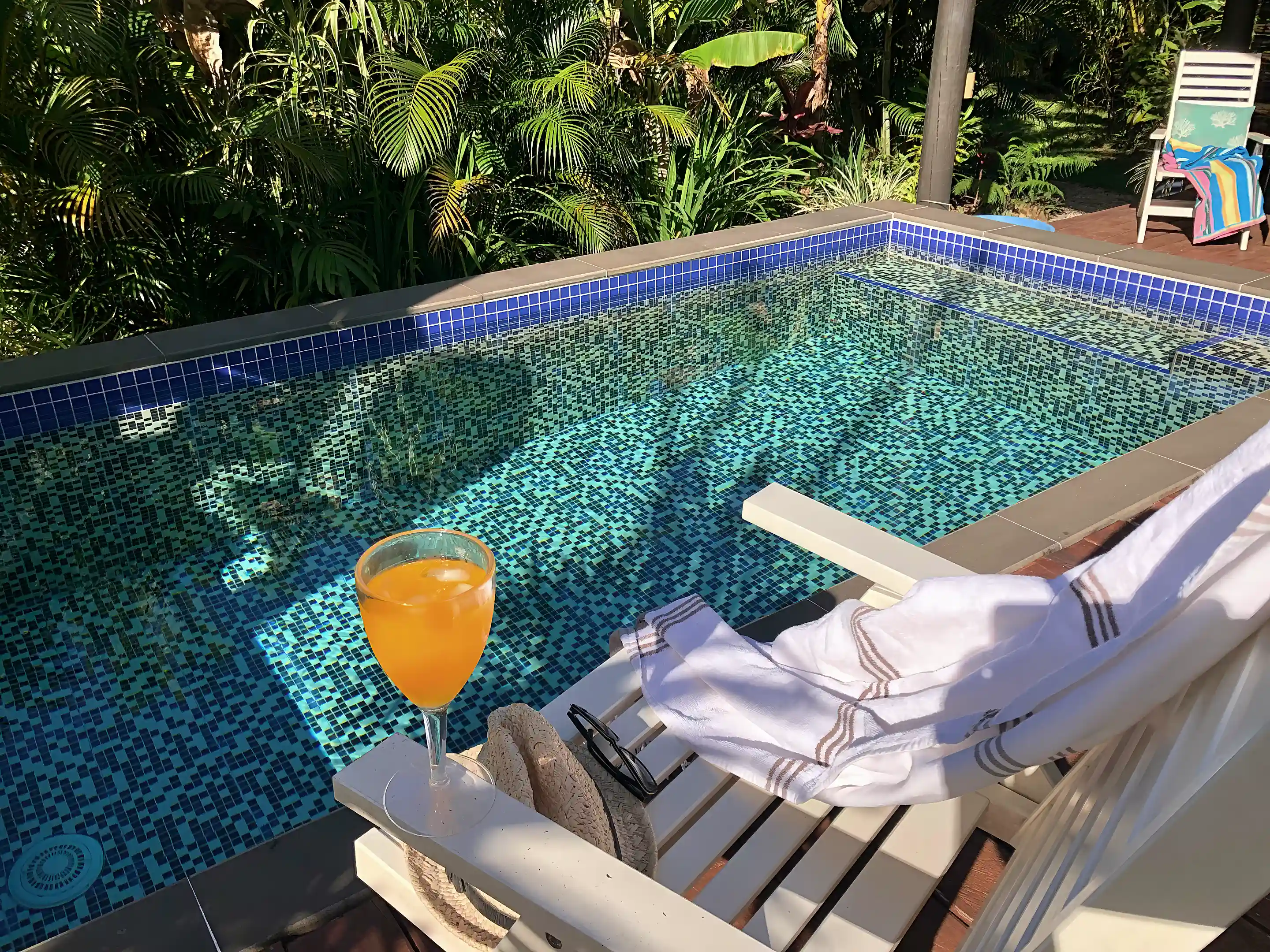 The saltwater. pool is easy to maintain