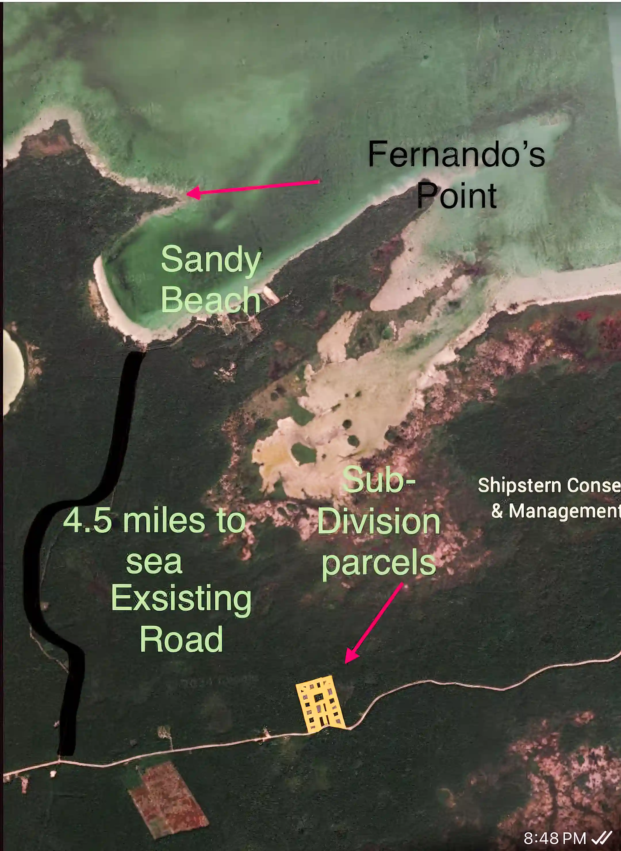 Yellow image shows location of sub-Division just 4.5 miles to...