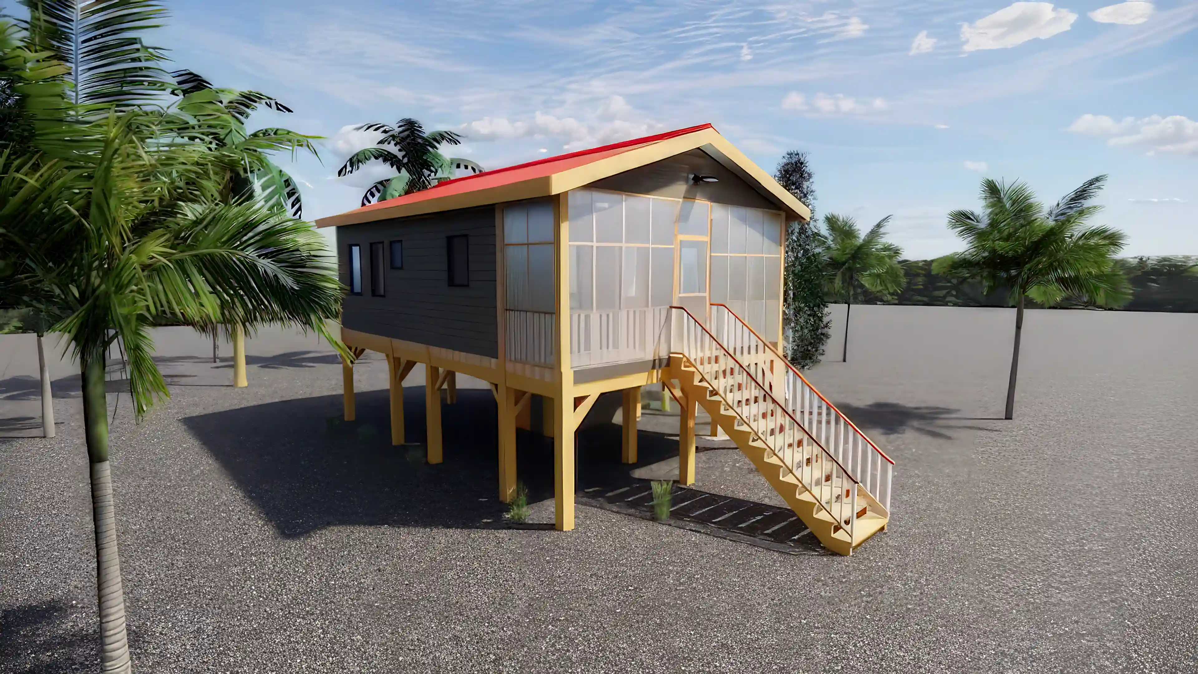 The Yellow Bird wooden Home with exotic Belizean hard wood!