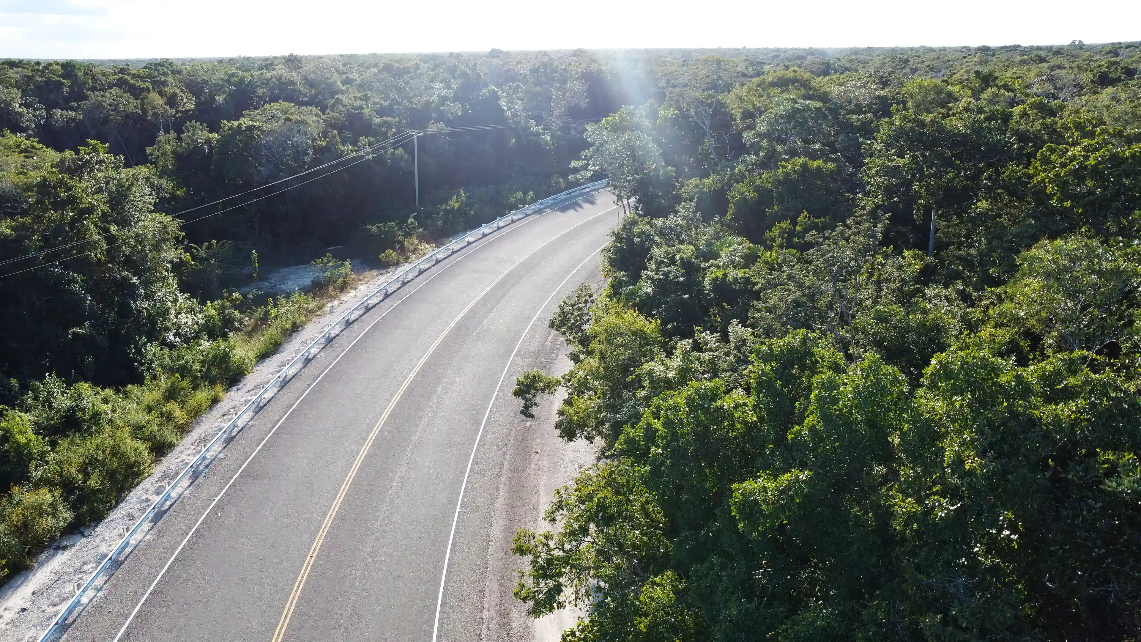 Arial picture of paved roads