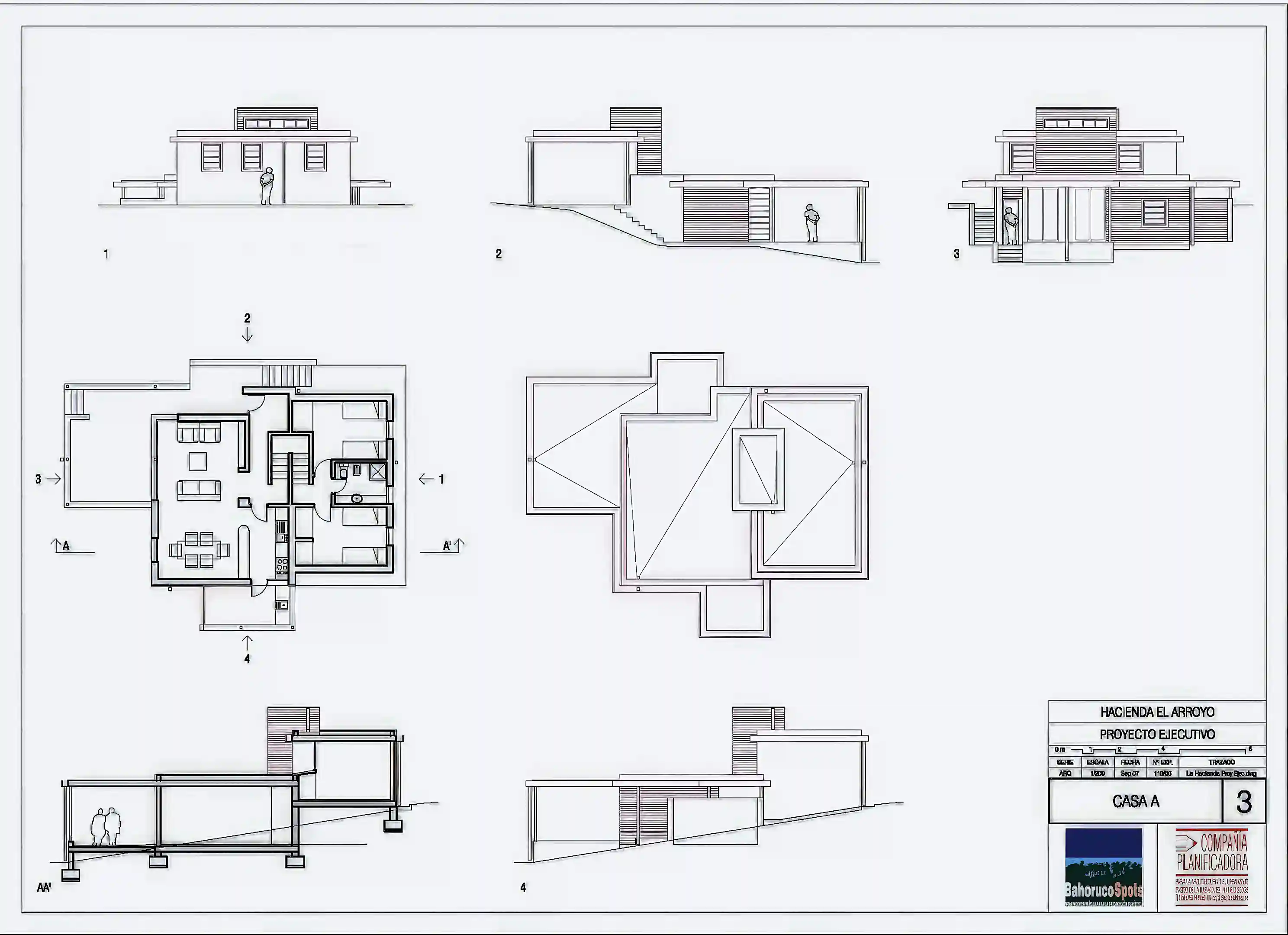 A layout of one villa