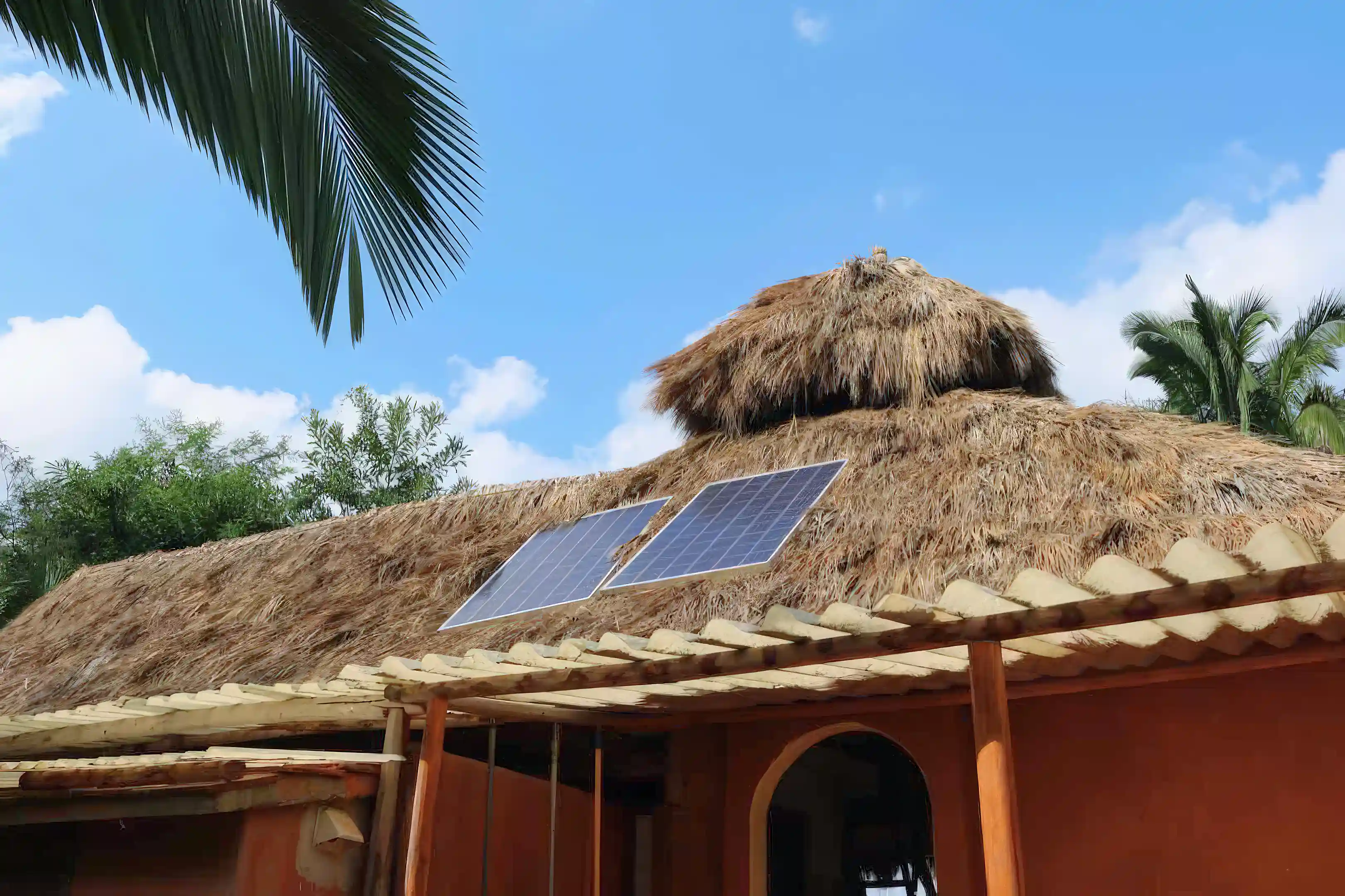 These solar panels catch morning sun - afternoon sun is...