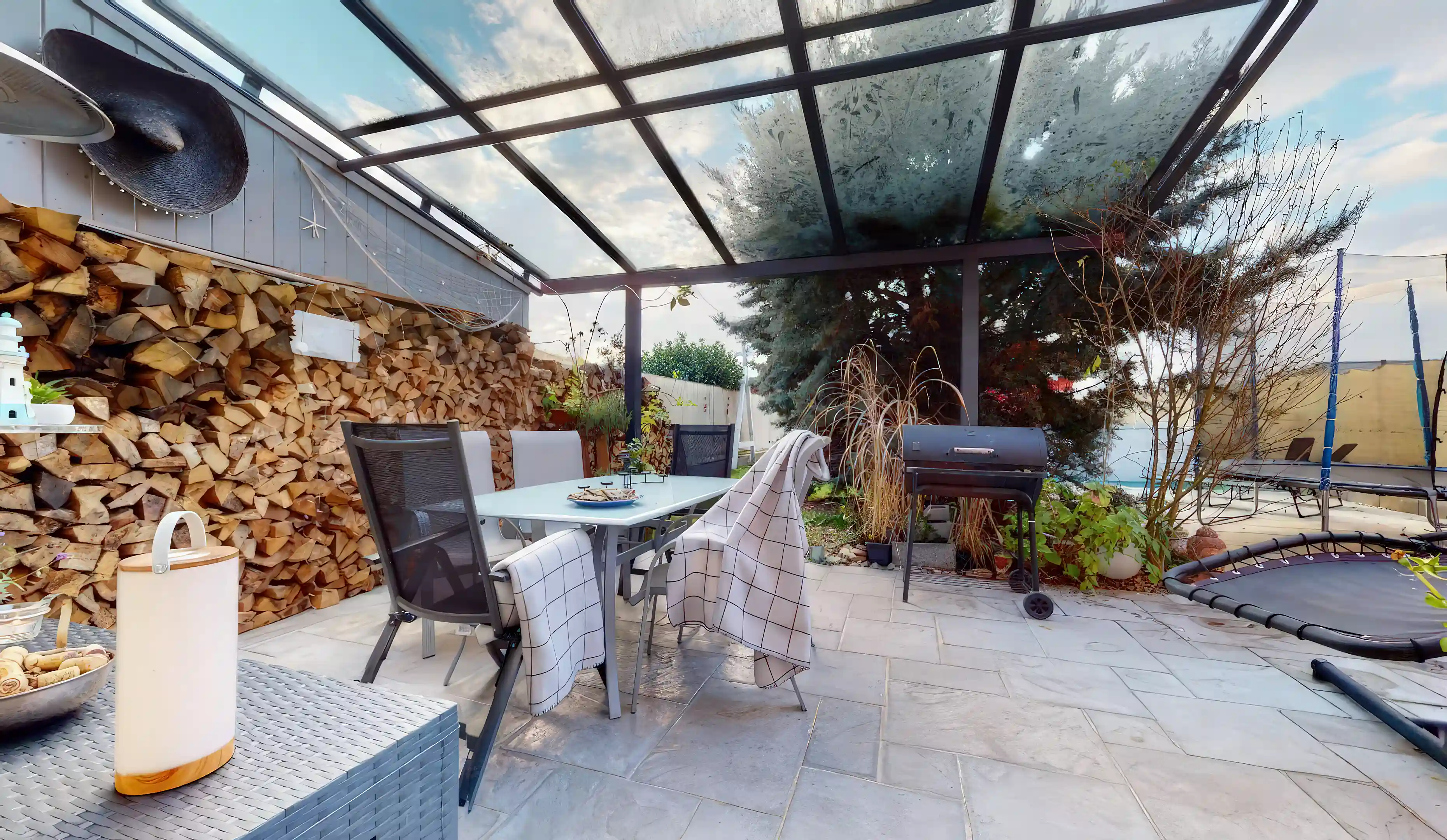 terrace, garden