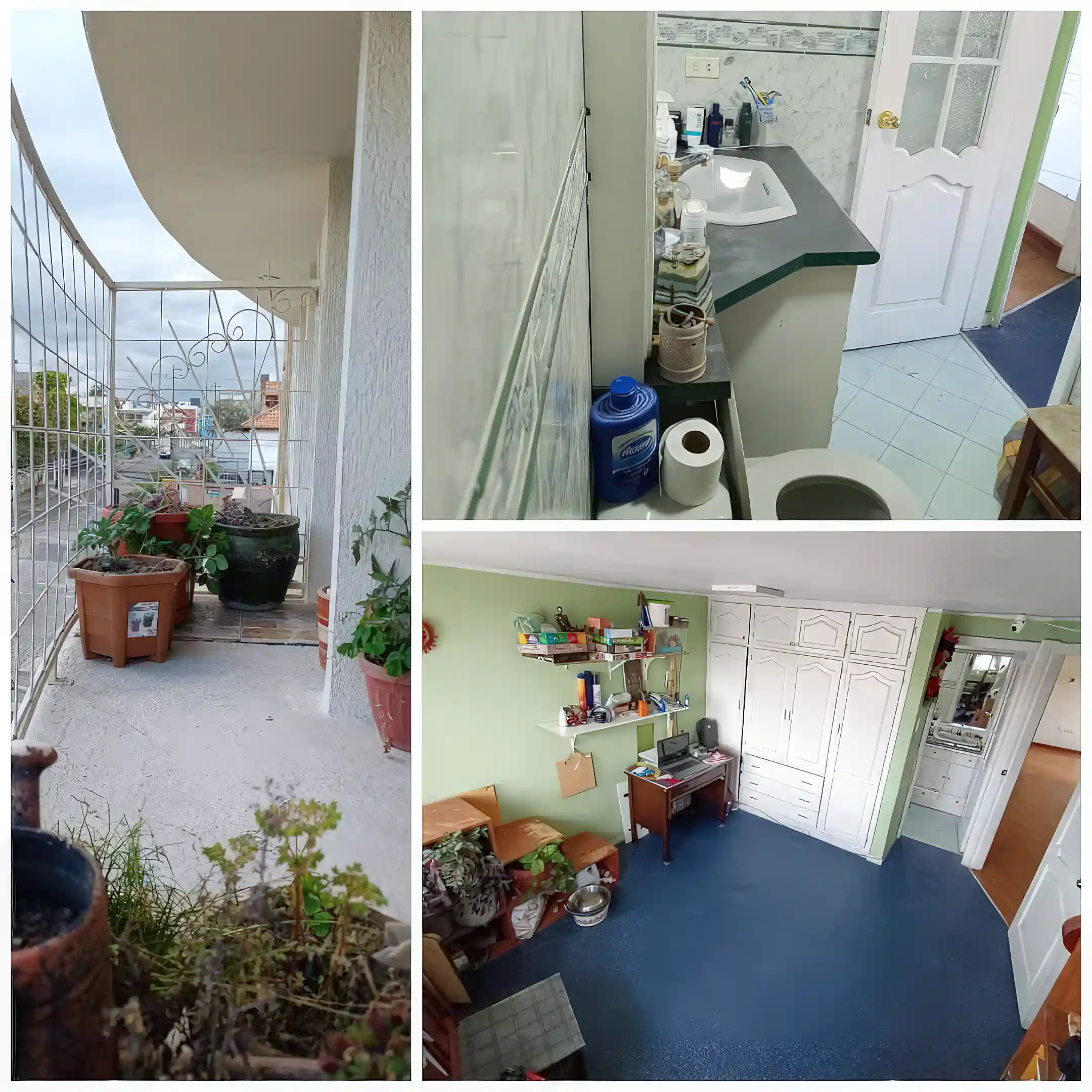 master bed, bath and balcony