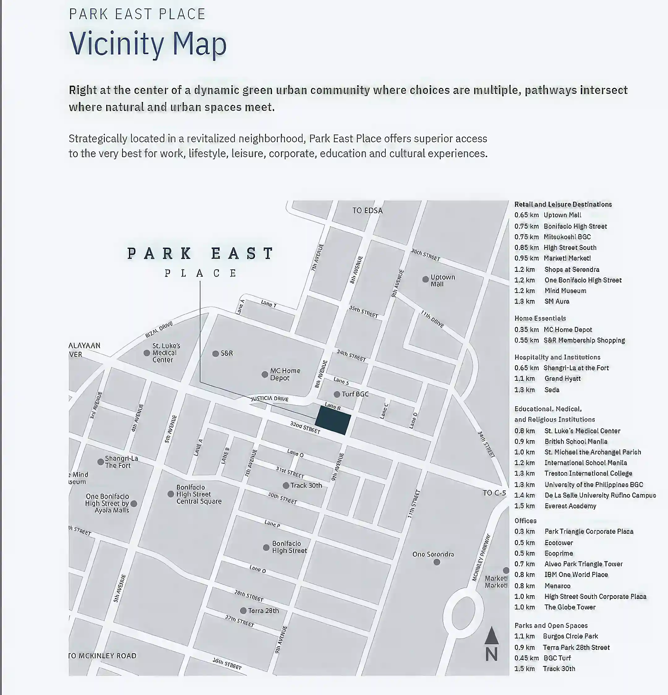 Park East Place Location Map and neighborhood