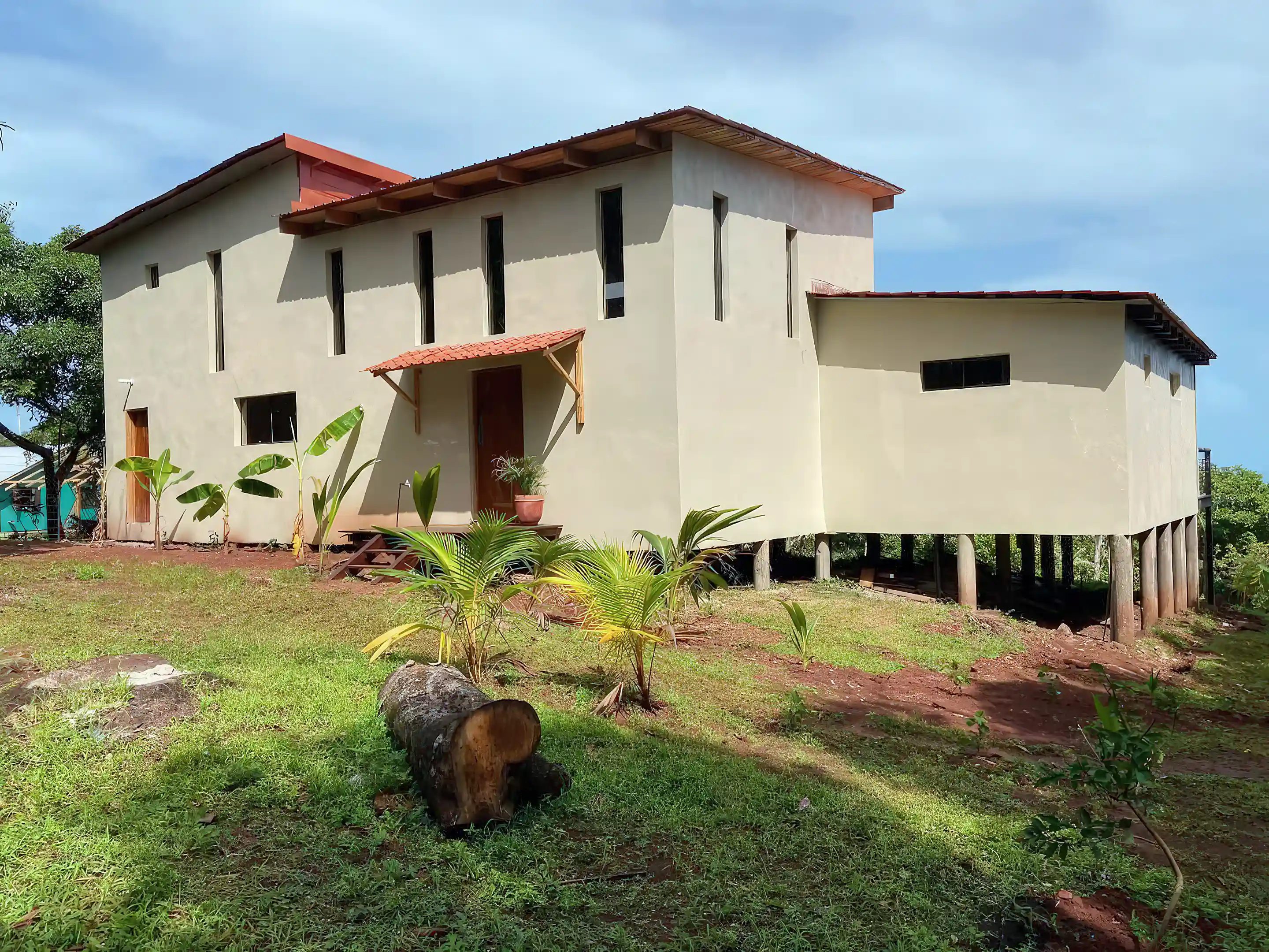 view of the house from the main road entrance