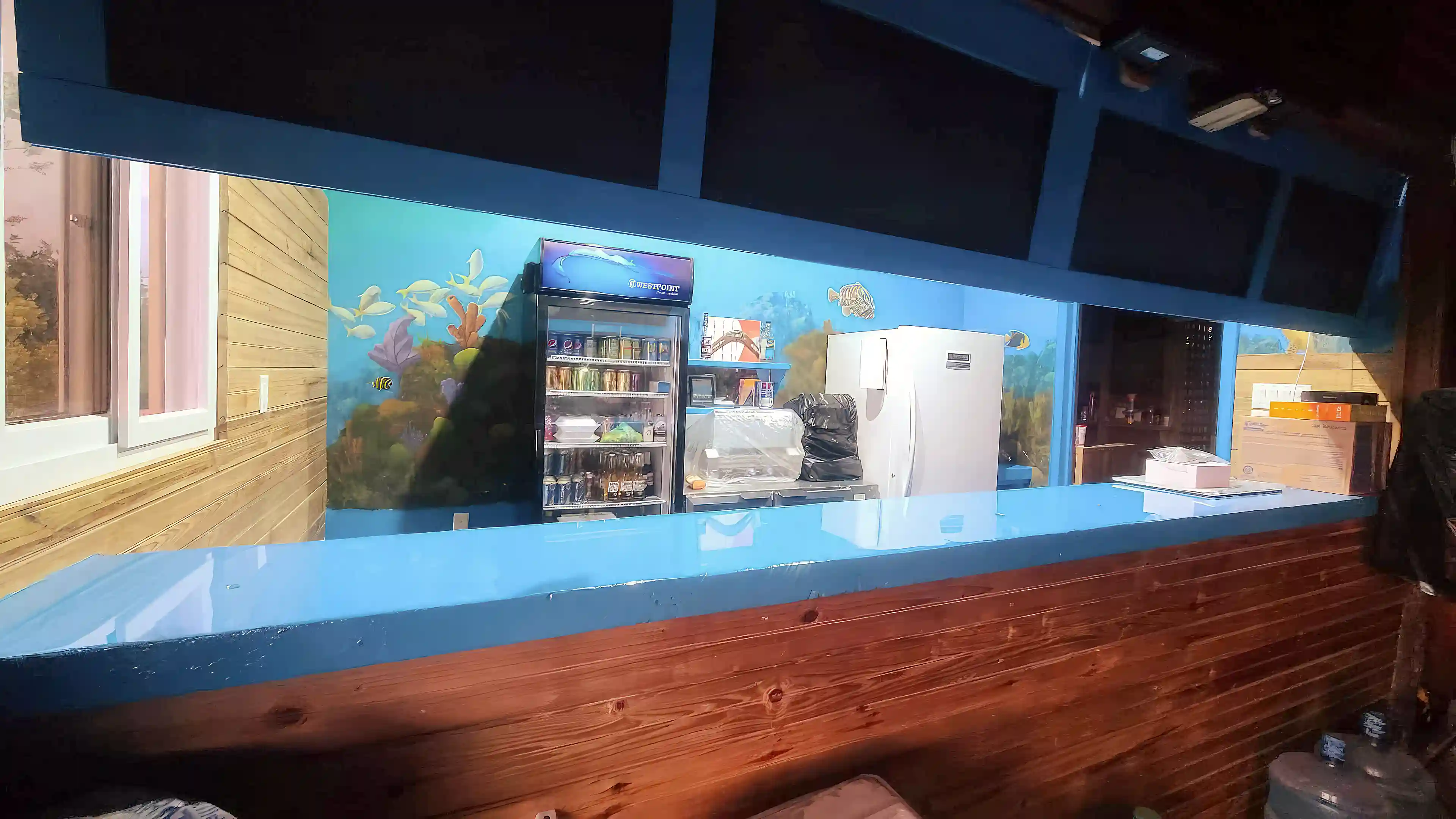 Looking into the bar
