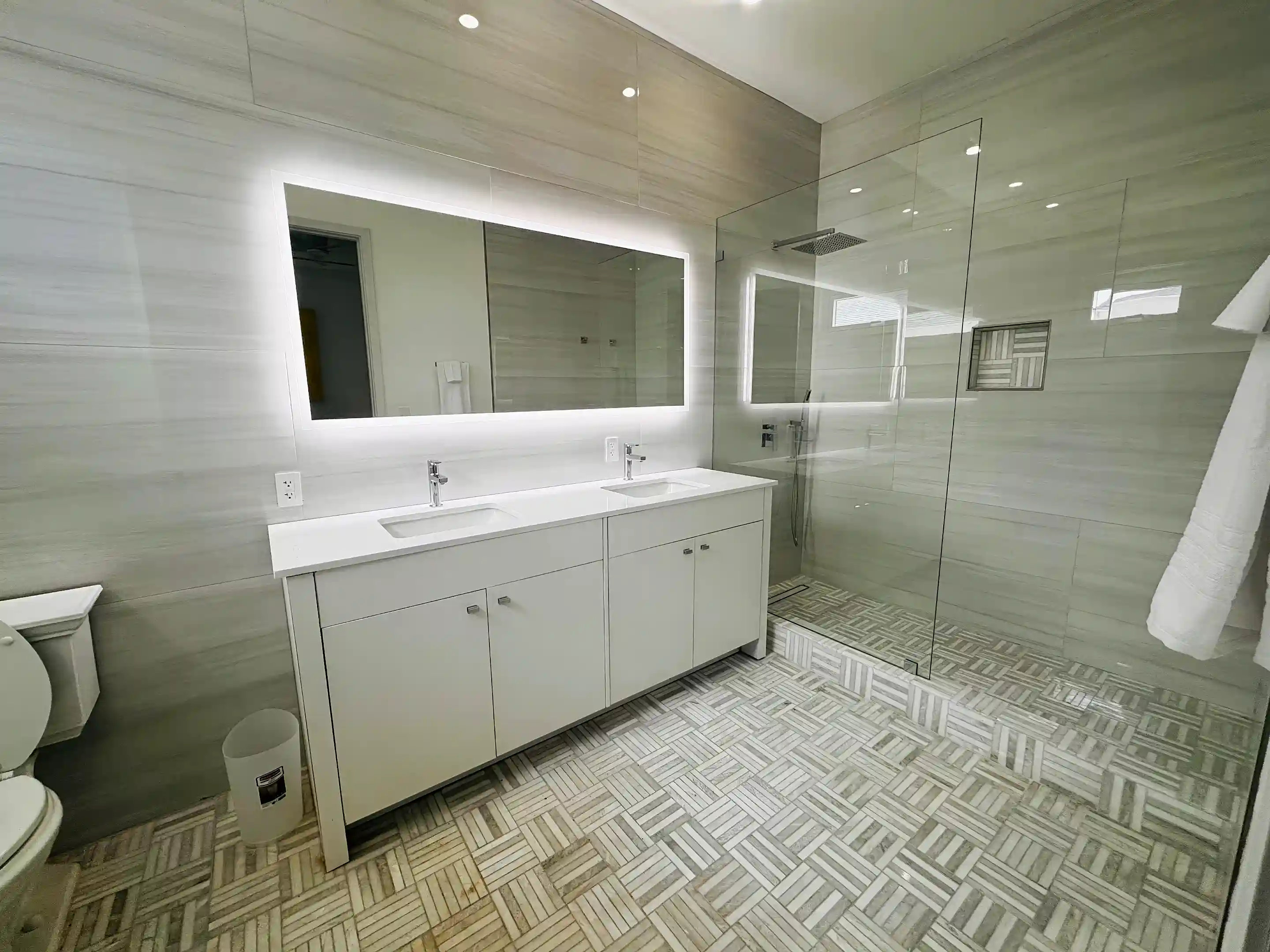 Custom layout in all bathrooms