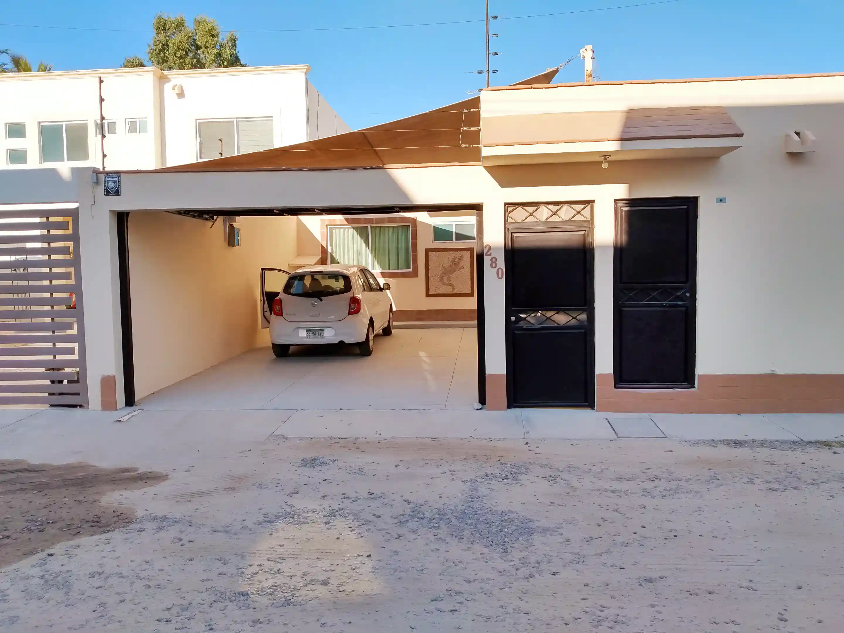 automatic overhead door to secure parking area