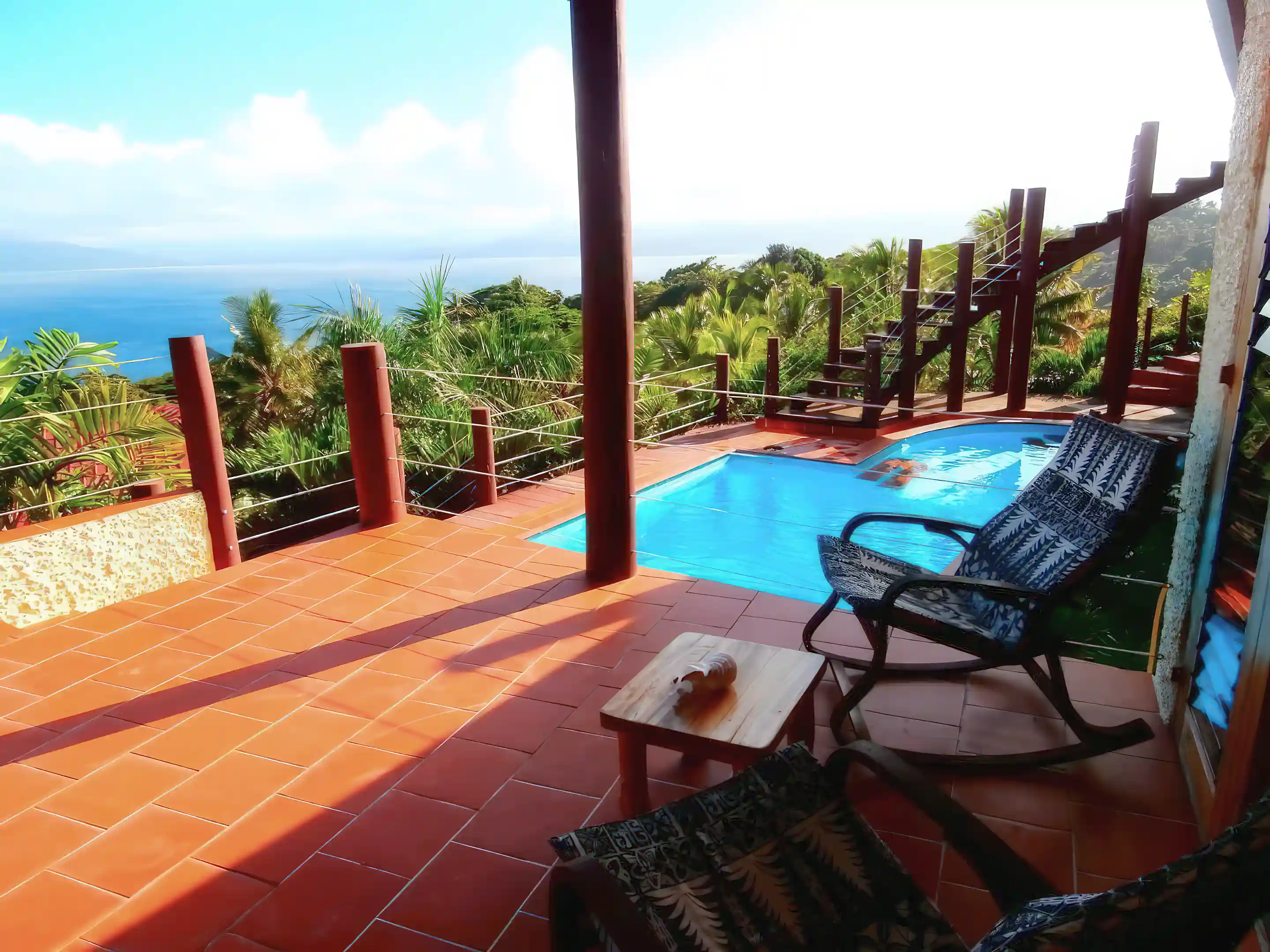 terrace and pool