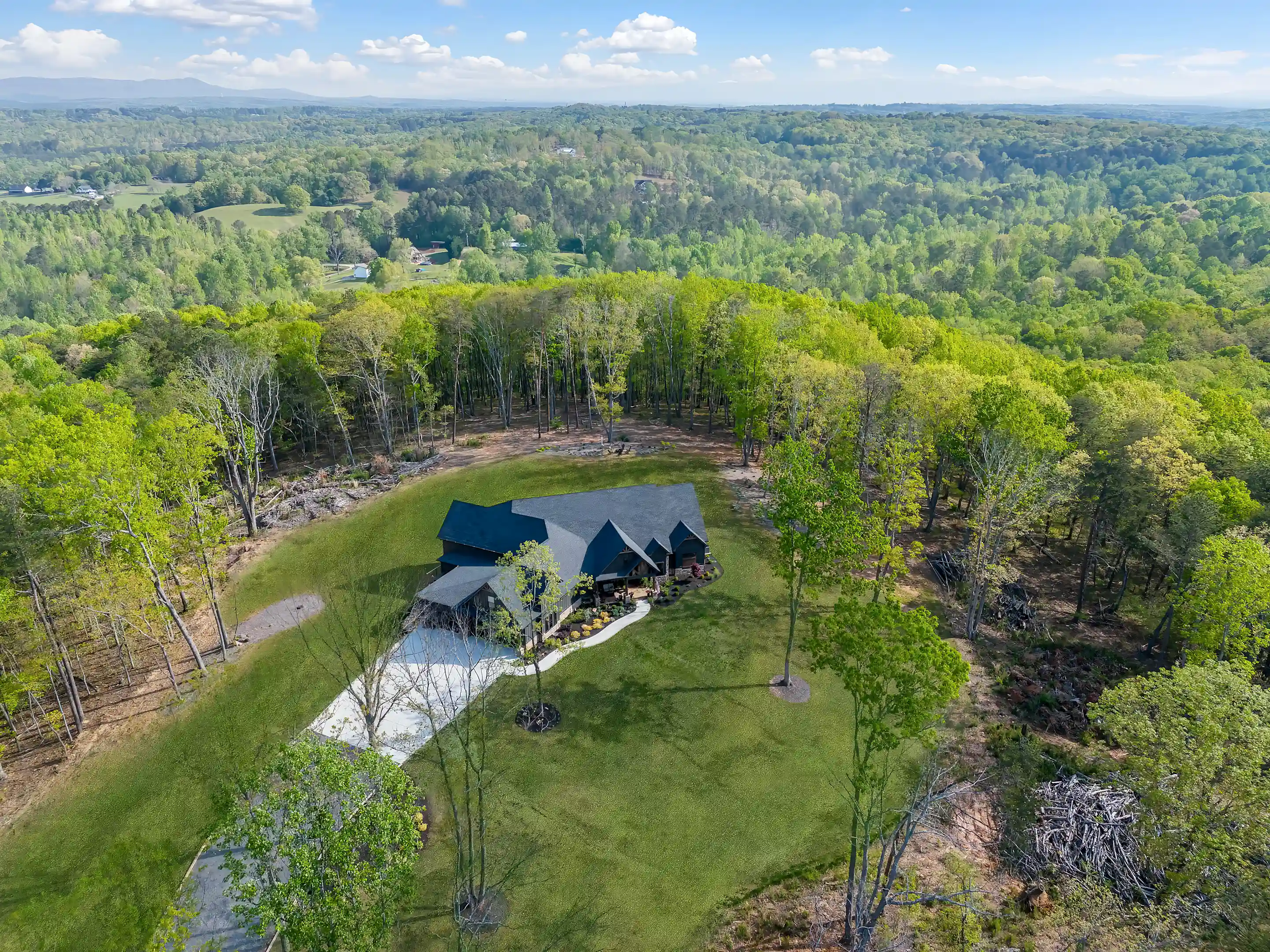 Main home drone view