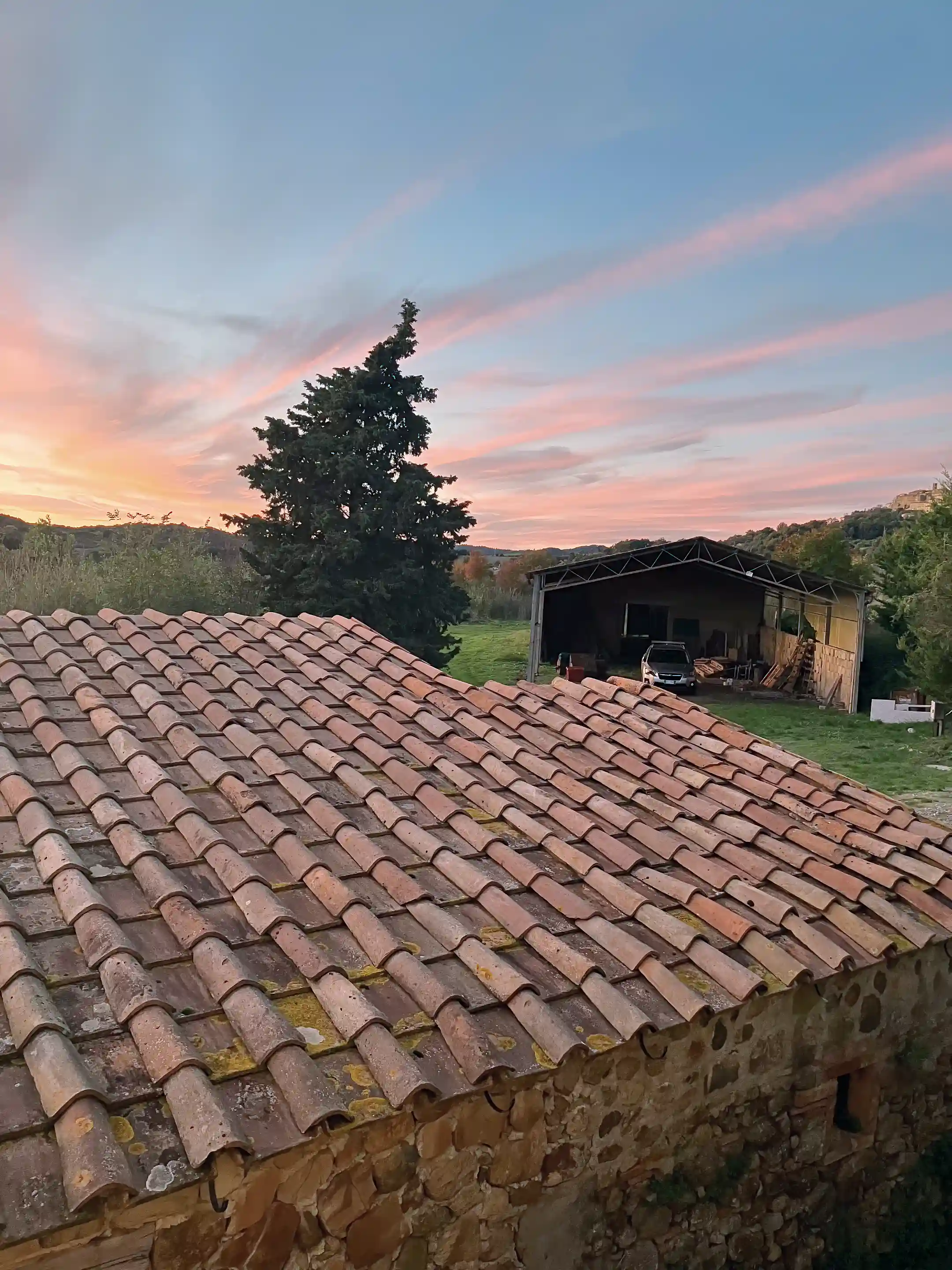 Sunset with view to Barn & Serrazzano