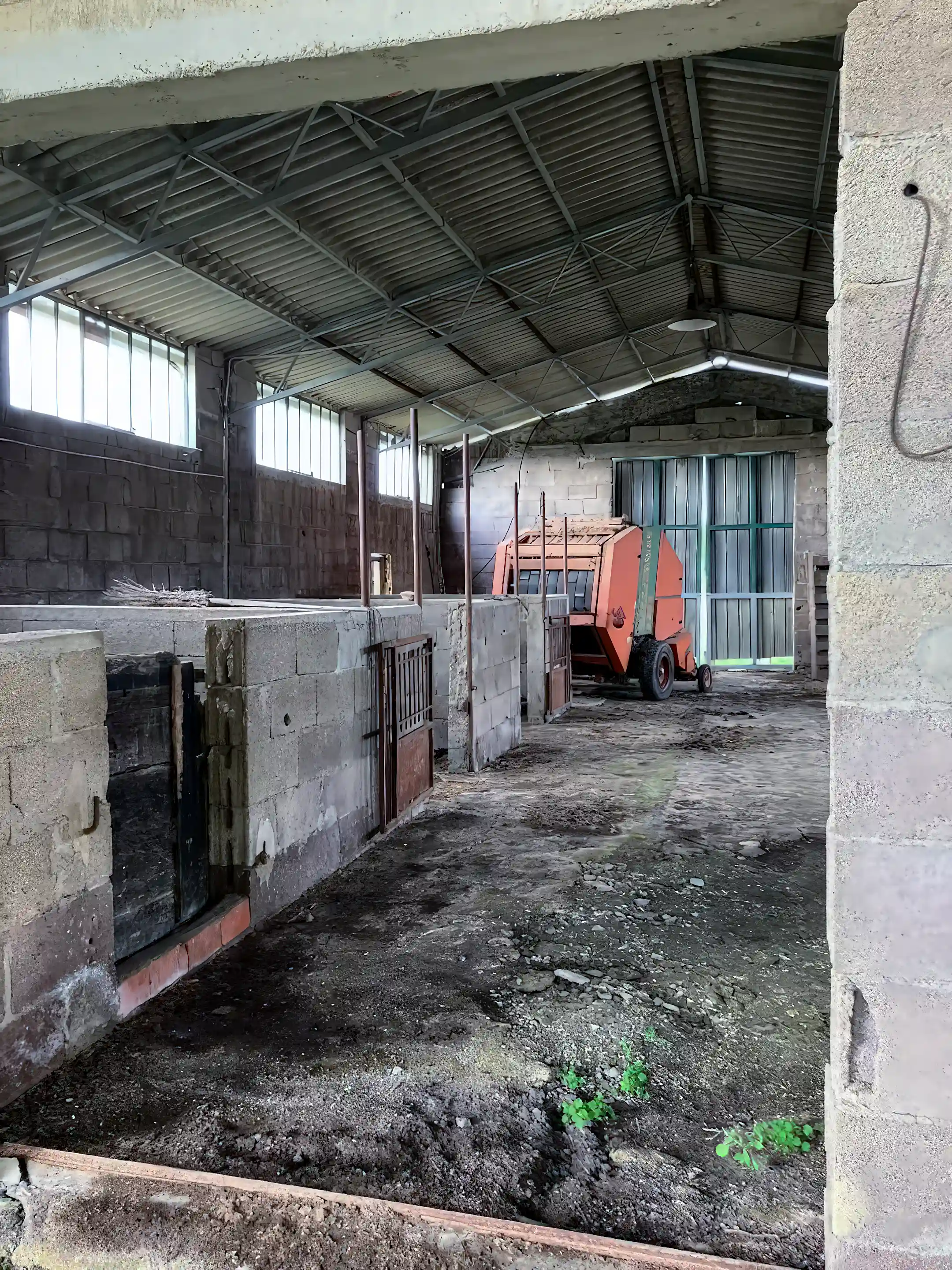 Barn with animal pens