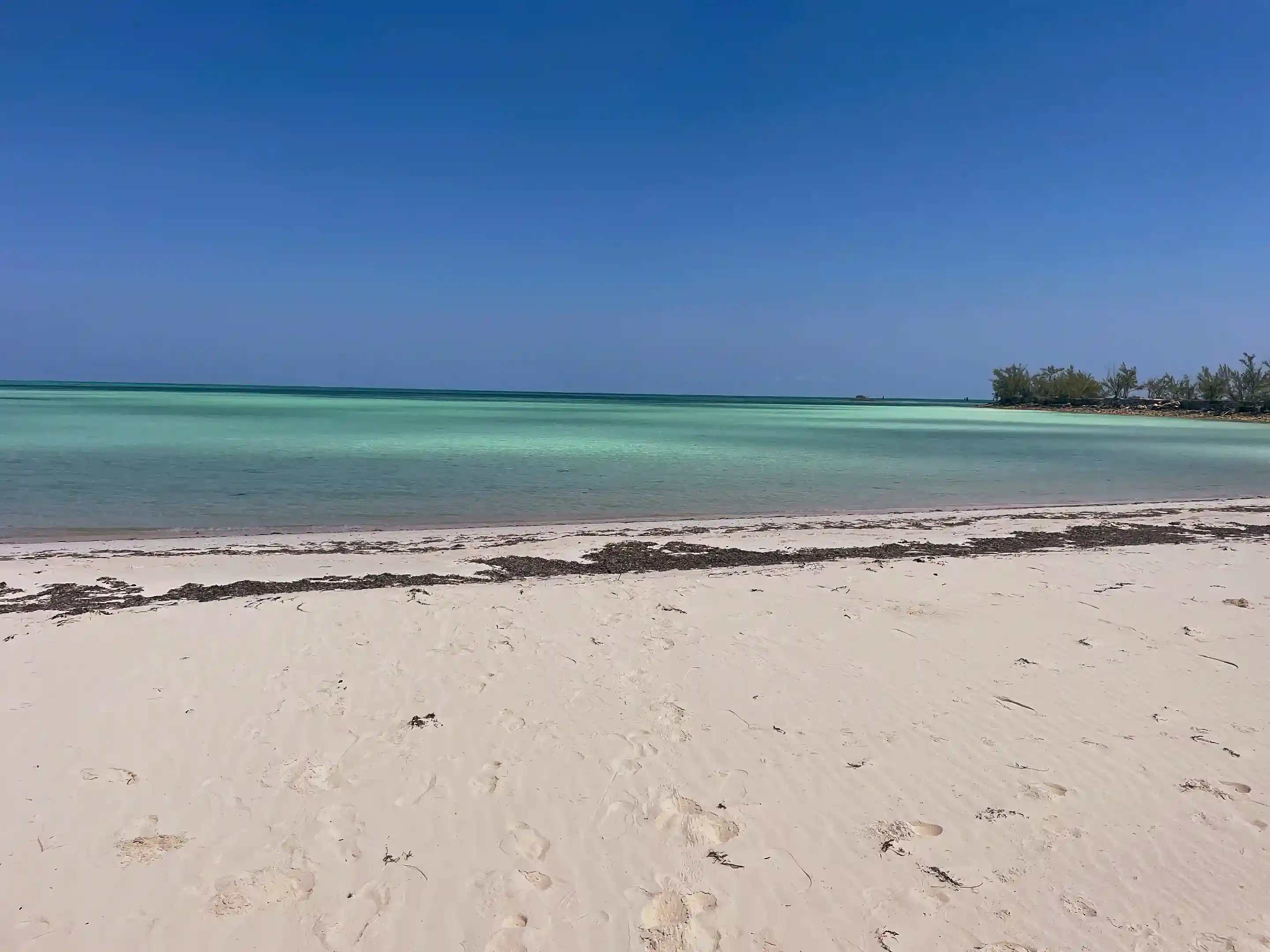 white sand beach in front of property