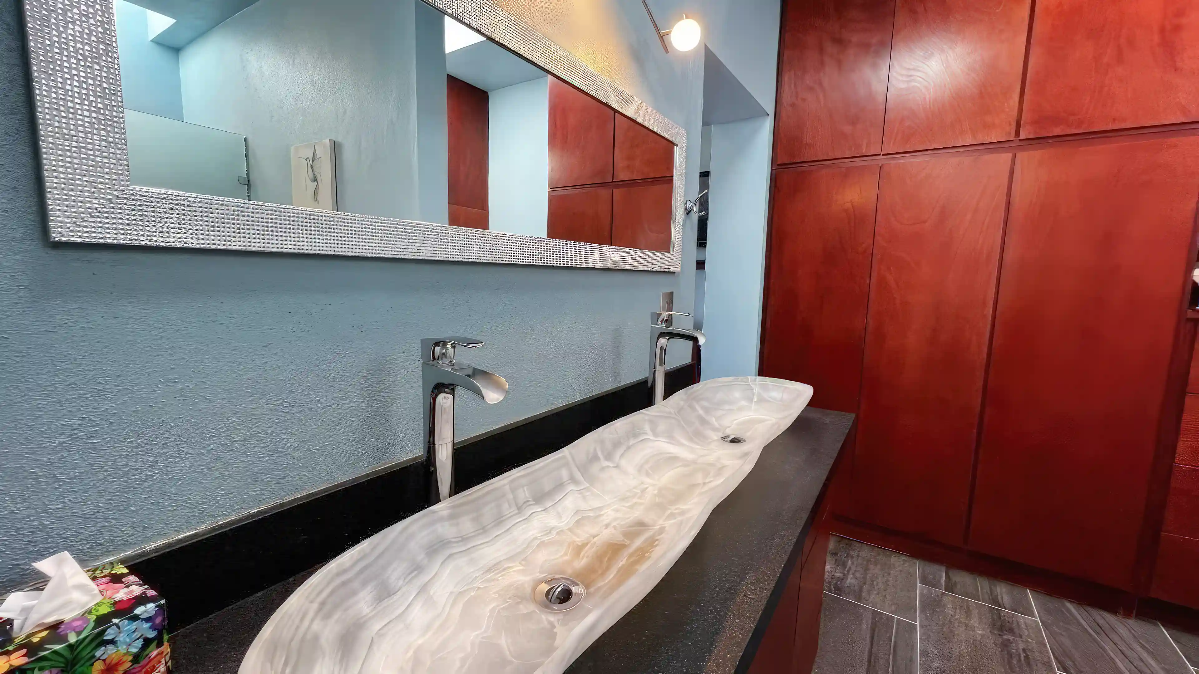 Master Bathroom with Custom Stone Sink
