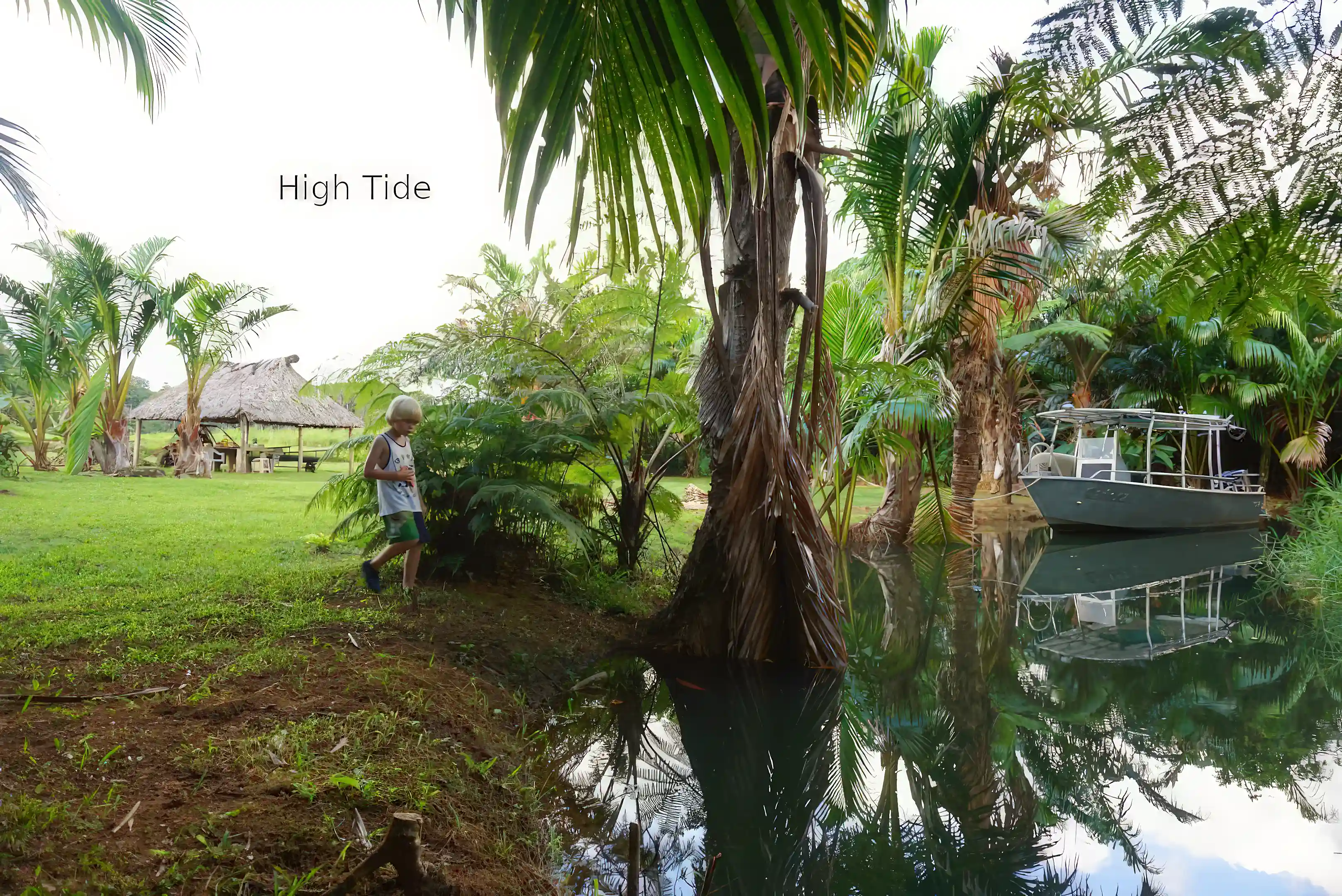 Boat accessible at high tide
