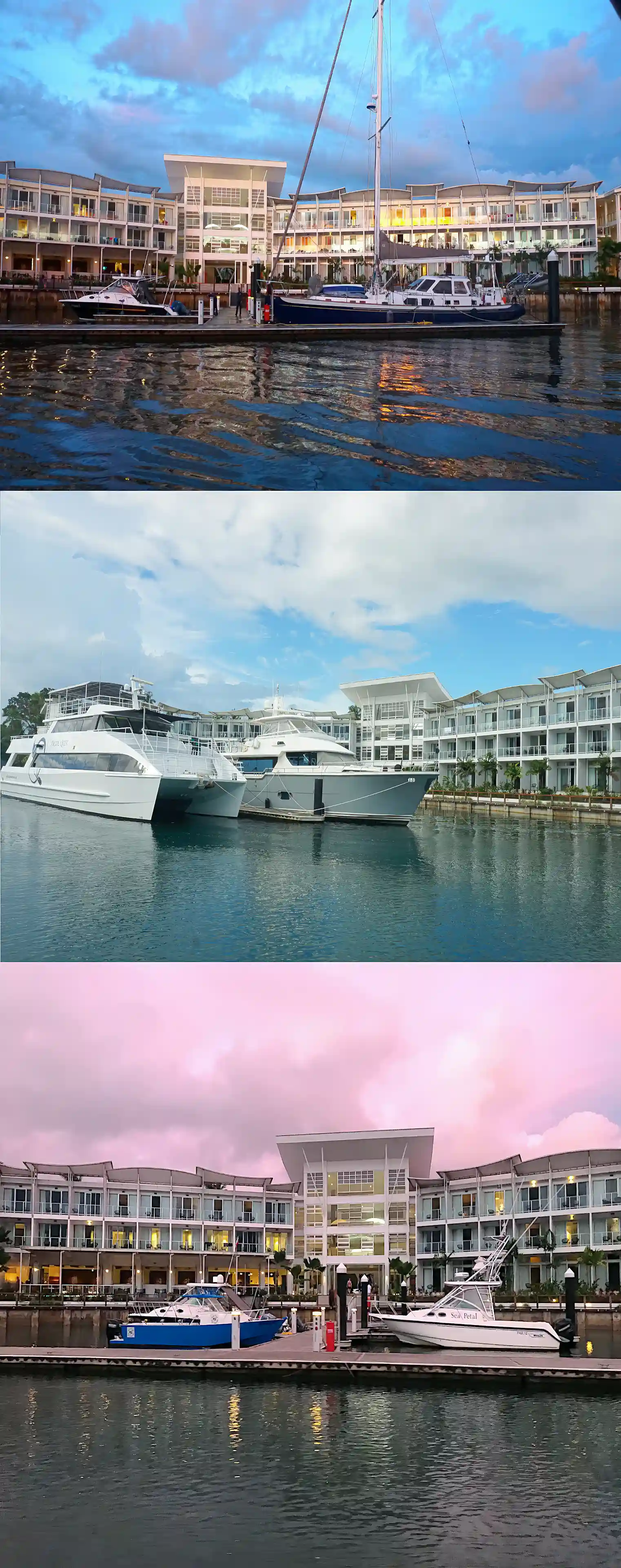 The Pearl Marina at the river's exit on Pacific Harbour...