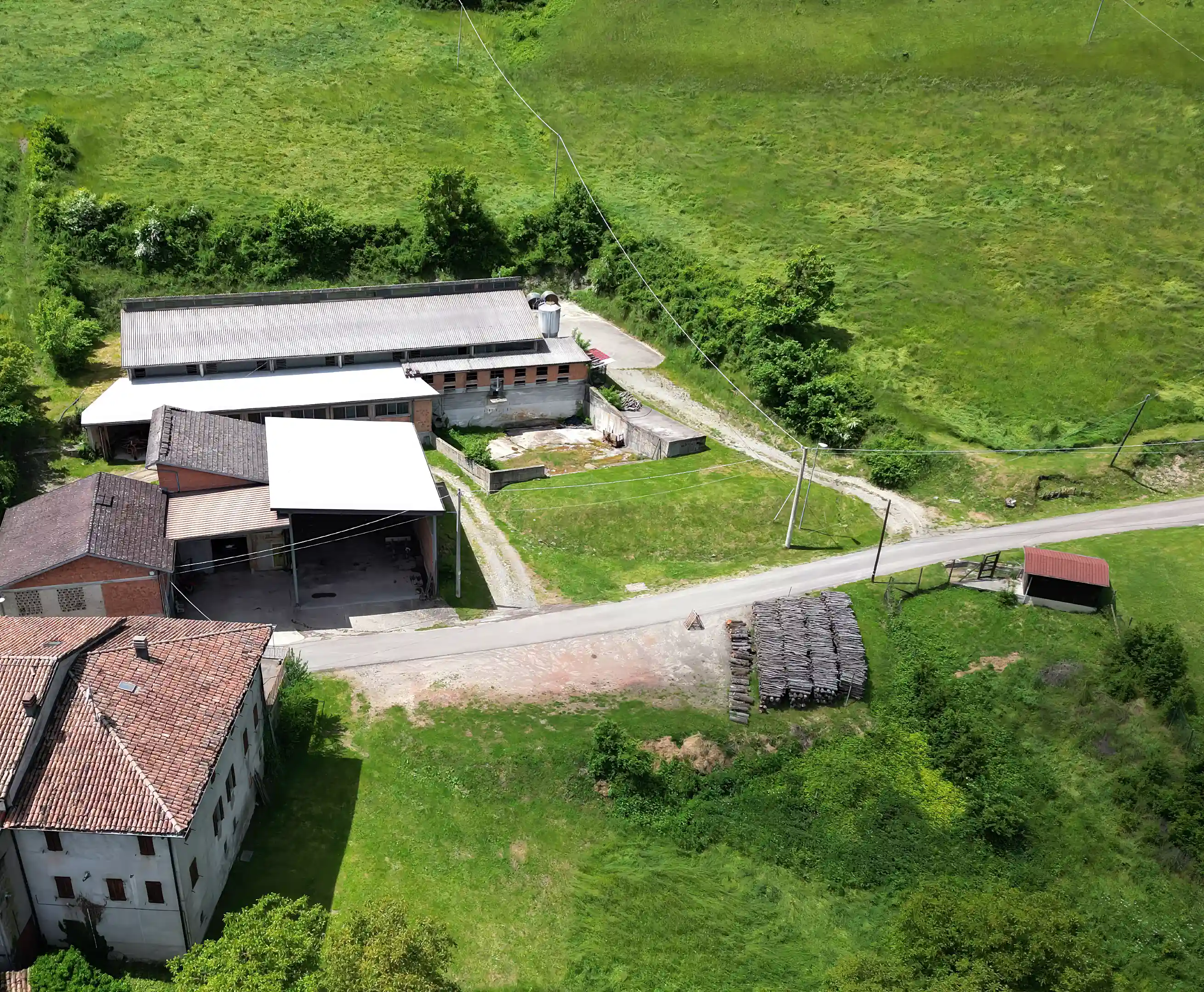 LATERAL VIEW: FARM-HOUSE, TOOL SHED AND STABLE